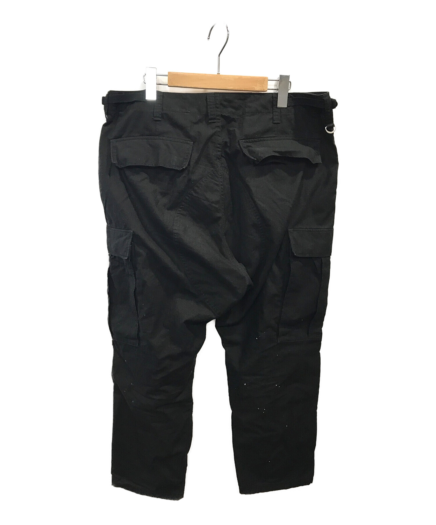 uniform experiment (ユニフォームエクスペリメント) DRIPPING RIP STOP CARGO PANTS ブラック サイズ:4