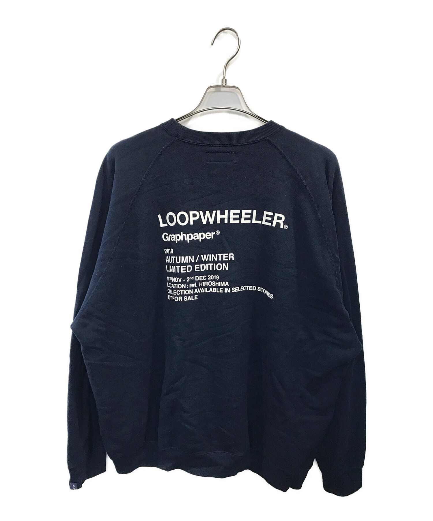 Graphpaper (グラフペーパー) LOOPWHEELER (ループウィラー) RAGLAN SWEAT ネイビー サイズ:2