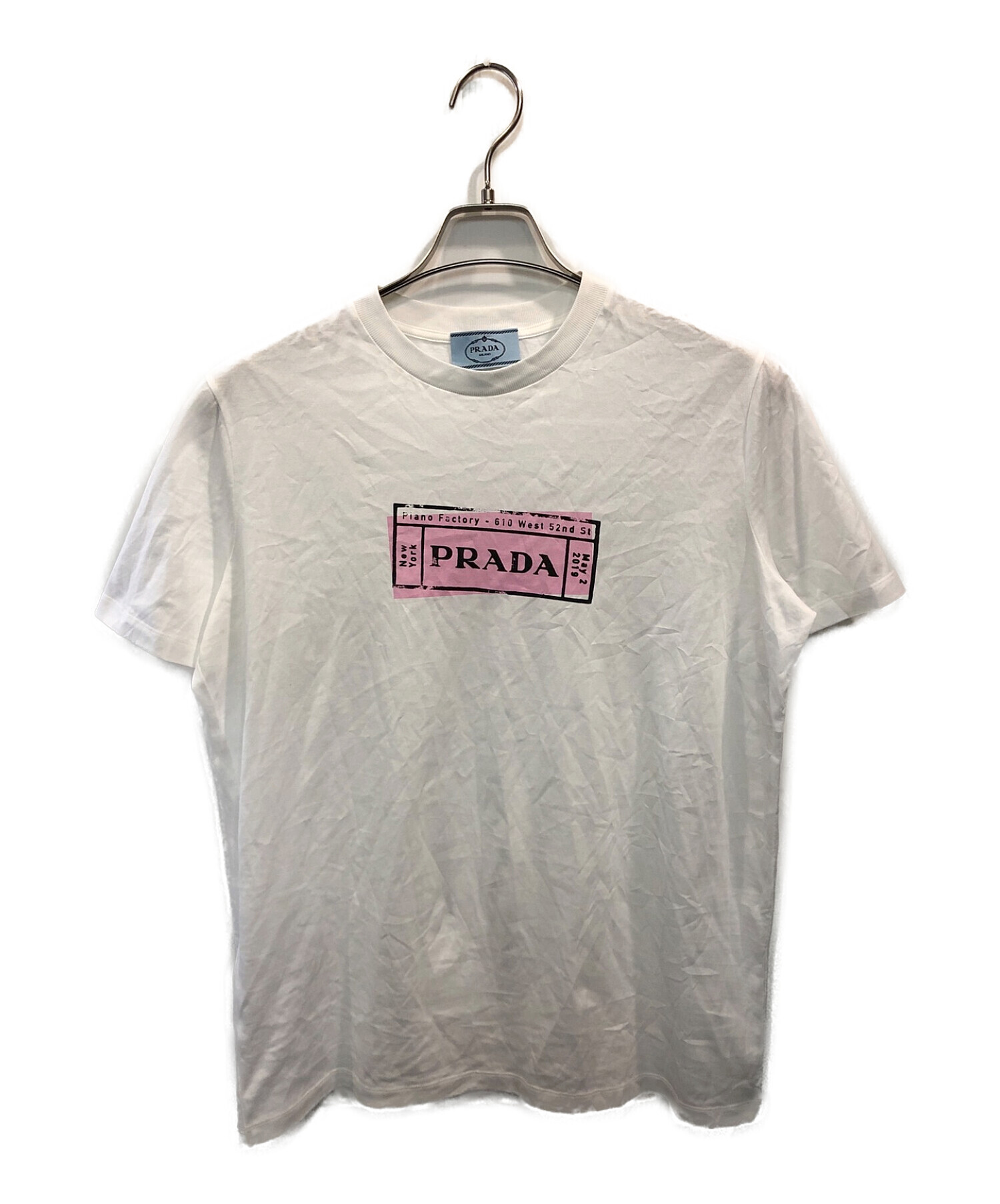 PRADA (プラダ) ロゴプリントTシャツ ホワイト サイズ:S