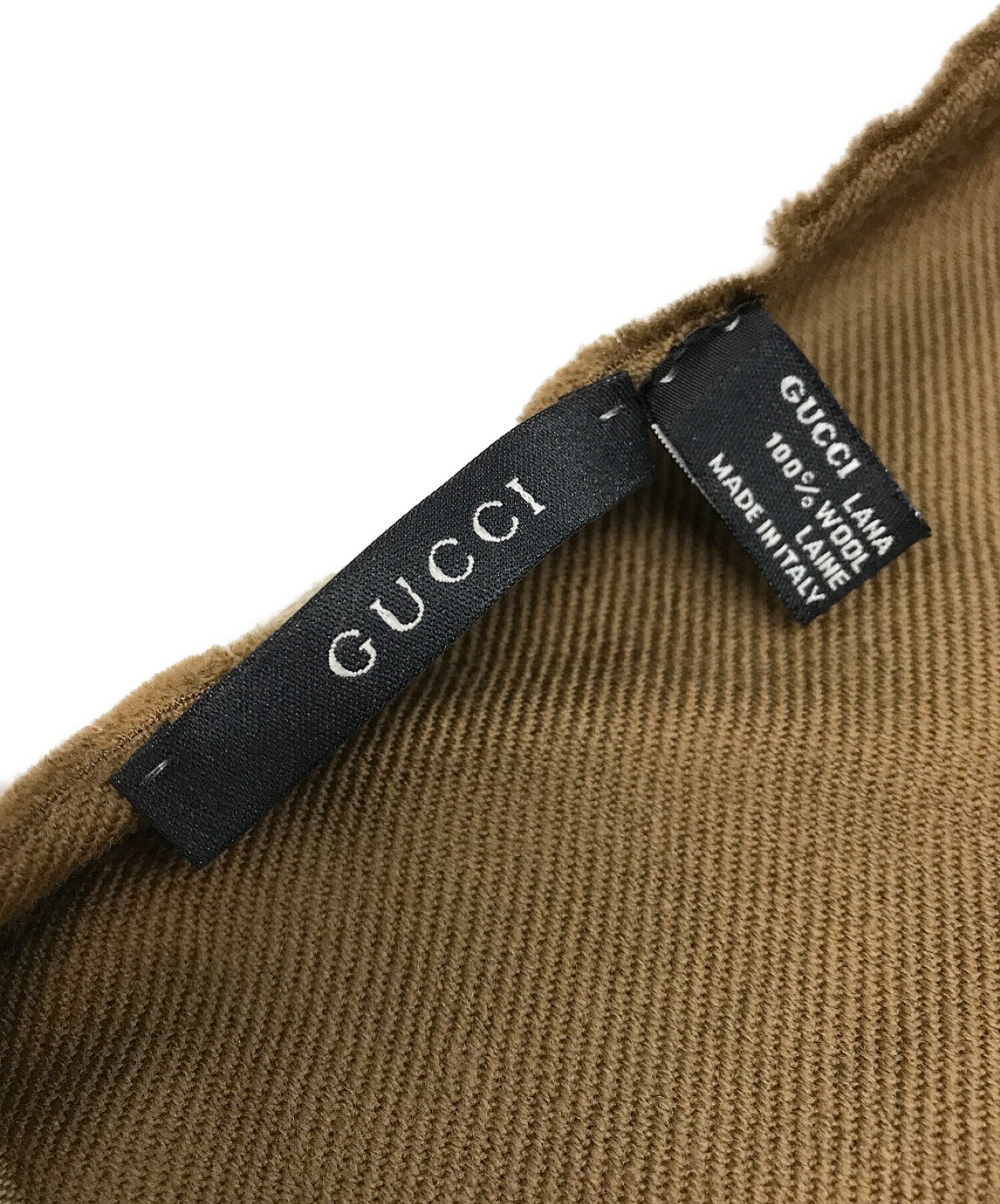 中古・古着通販】GUCCI (グッチ) GG柄ウールマフラー ブラウン