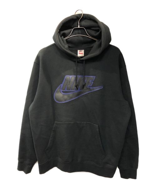 Supreme Nike Leather appliqué hooded M 黒