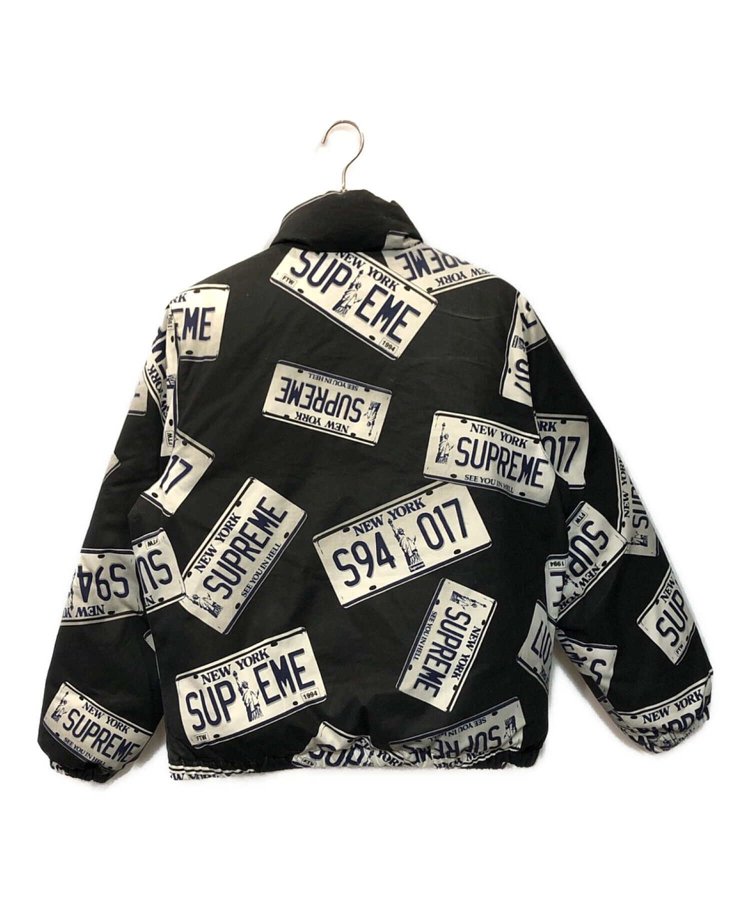 SUPREME (シュプリーム) License Plate Puffy Jacket ブラック サイズ:S