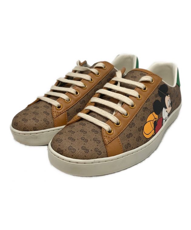 中古・古着通販】GUCCI (グッチ) DISNEY (ディズニー) コラボスニーカー ブラウン×グリーン サイズ:５｜ブランド・古着通販  トレファク公式【TREFAC FASHION】スマホサイト