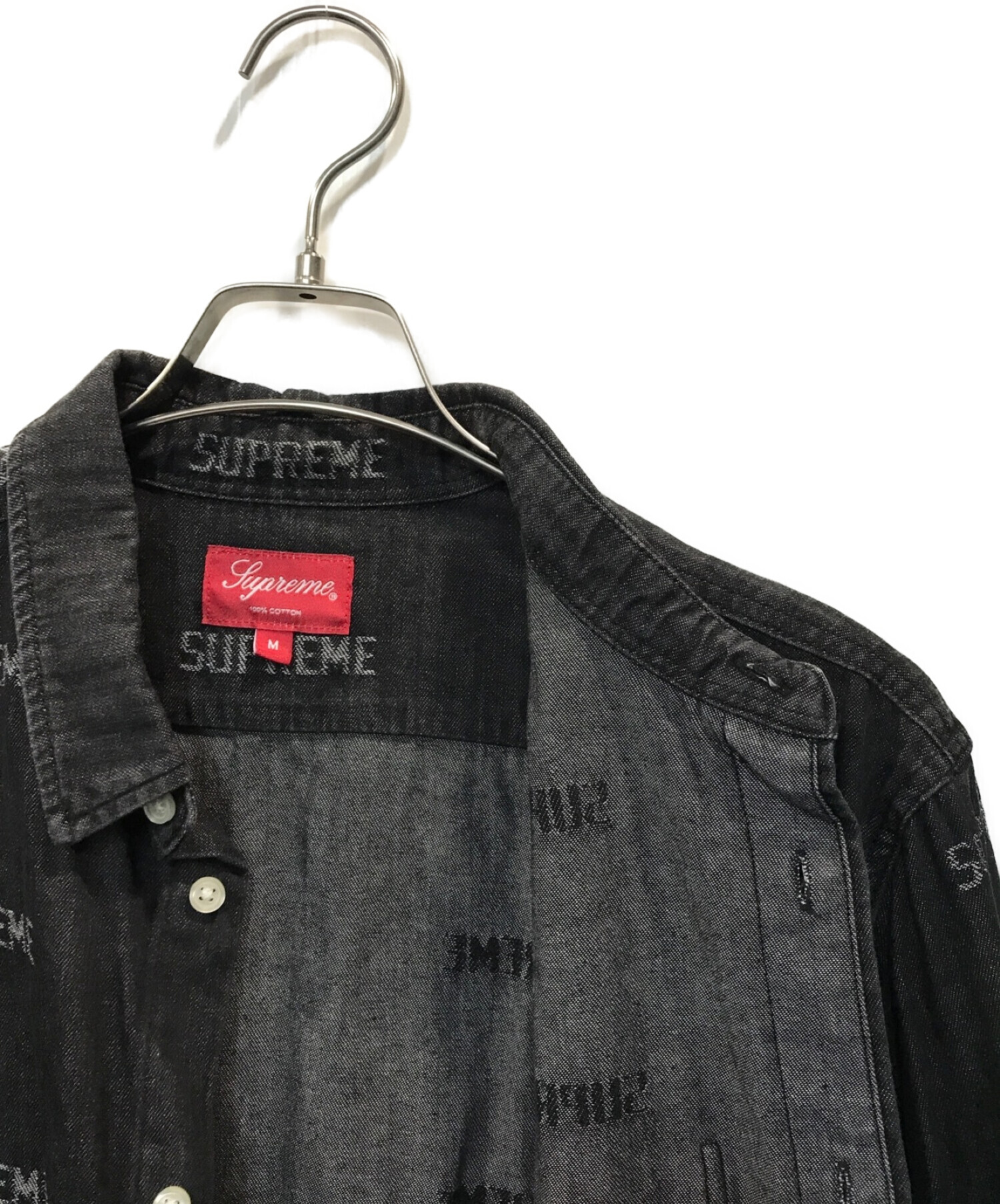 Supreme (シュプリーム) Logos Denim Shirt ブラック サイズ:M