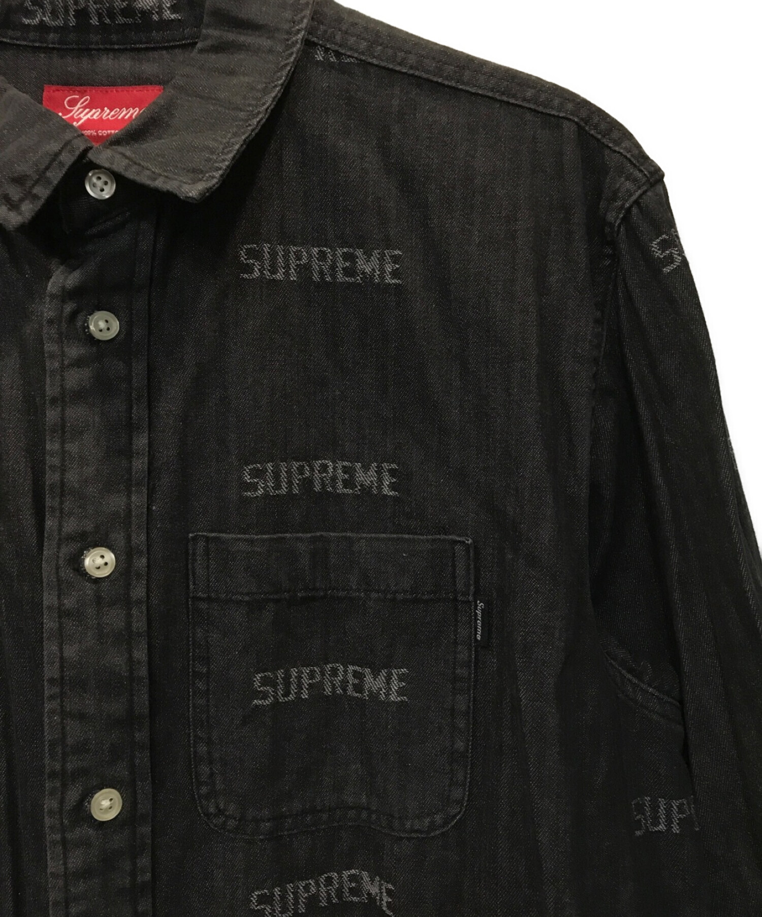 Supreme (シュプリーム) Logos Denim Shirt ブラック サイズ:M