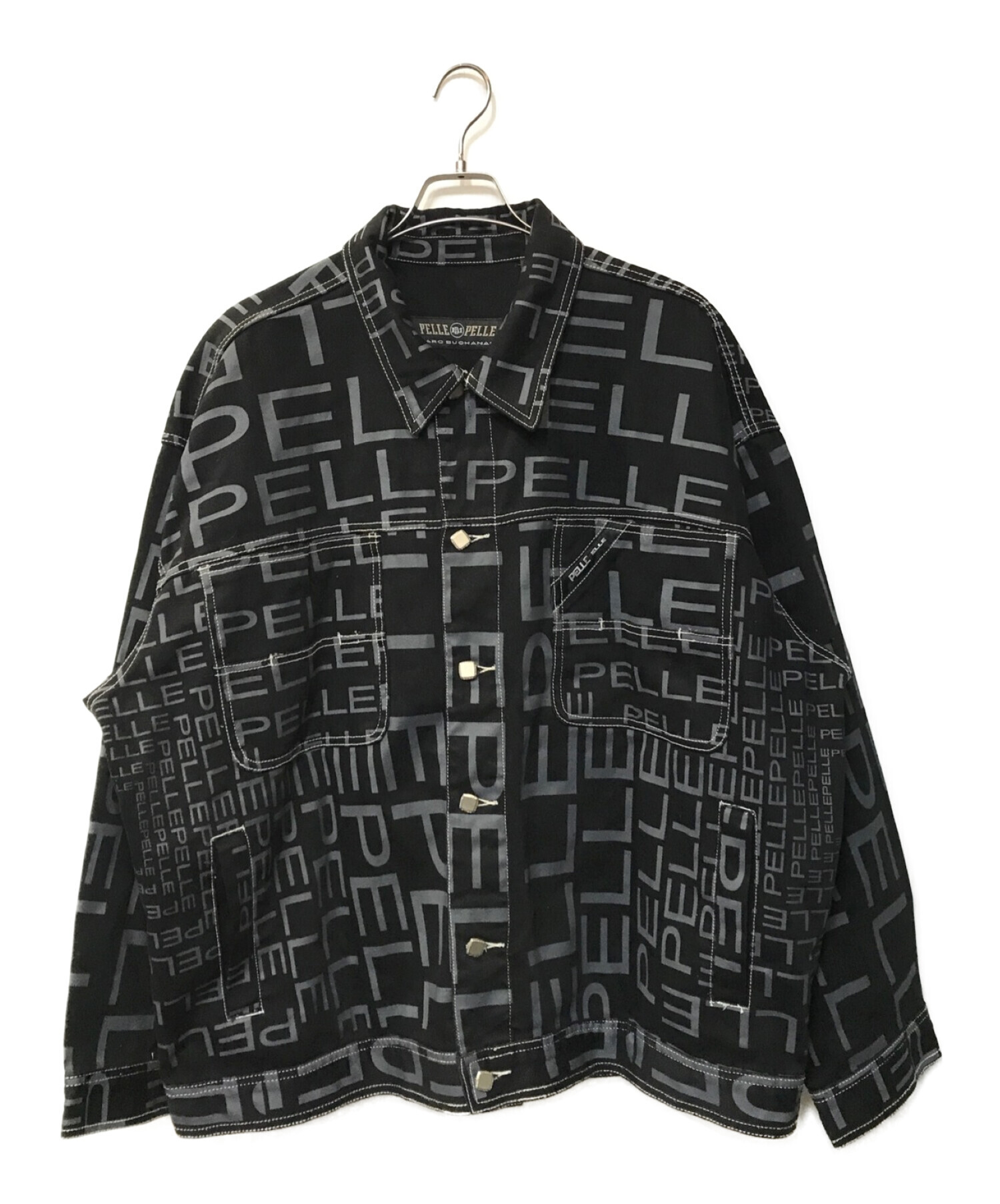 pelle pelle (ペレペレ) ロゴプリントワークジャケット ブラック サイズ:XL