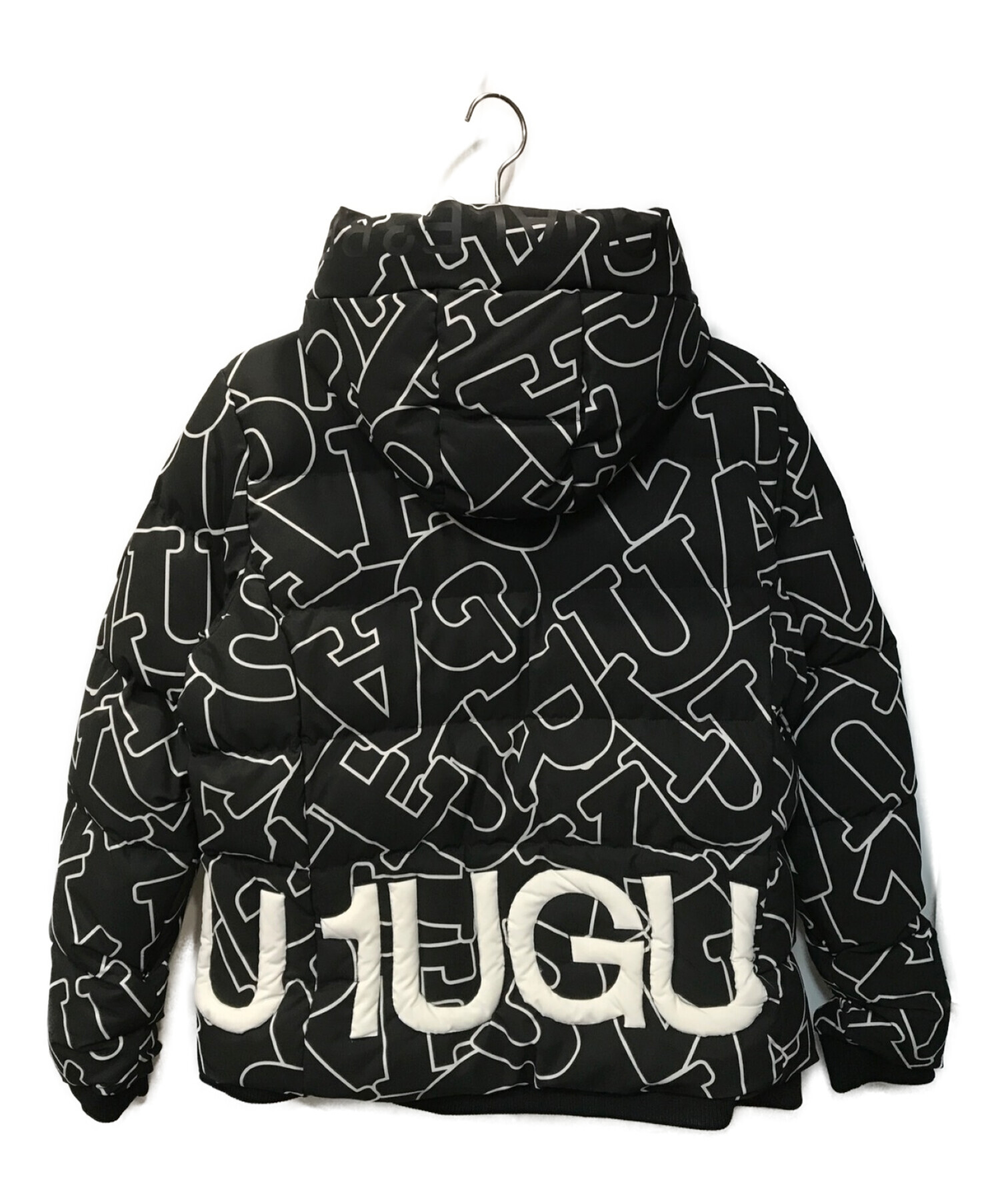 1PIU1UGUALE3 RELAX (ウノピゥウノウグァーレトレ リラックス) LETTERING DOWN JACKET ブラック サイズ:M