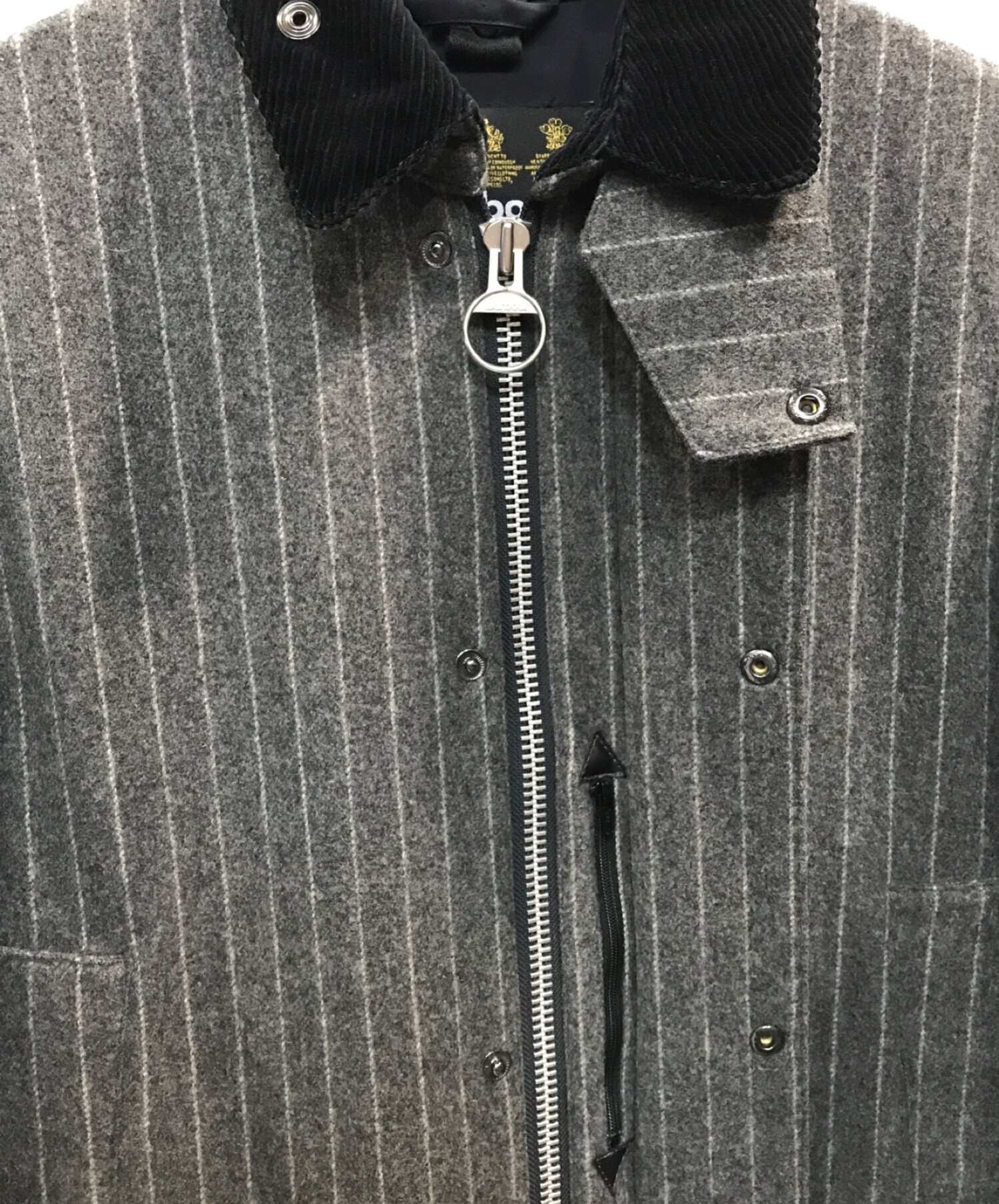 Barbour (バブアー) SL BORDER Bonded Wool Coat グレー サイズ:36