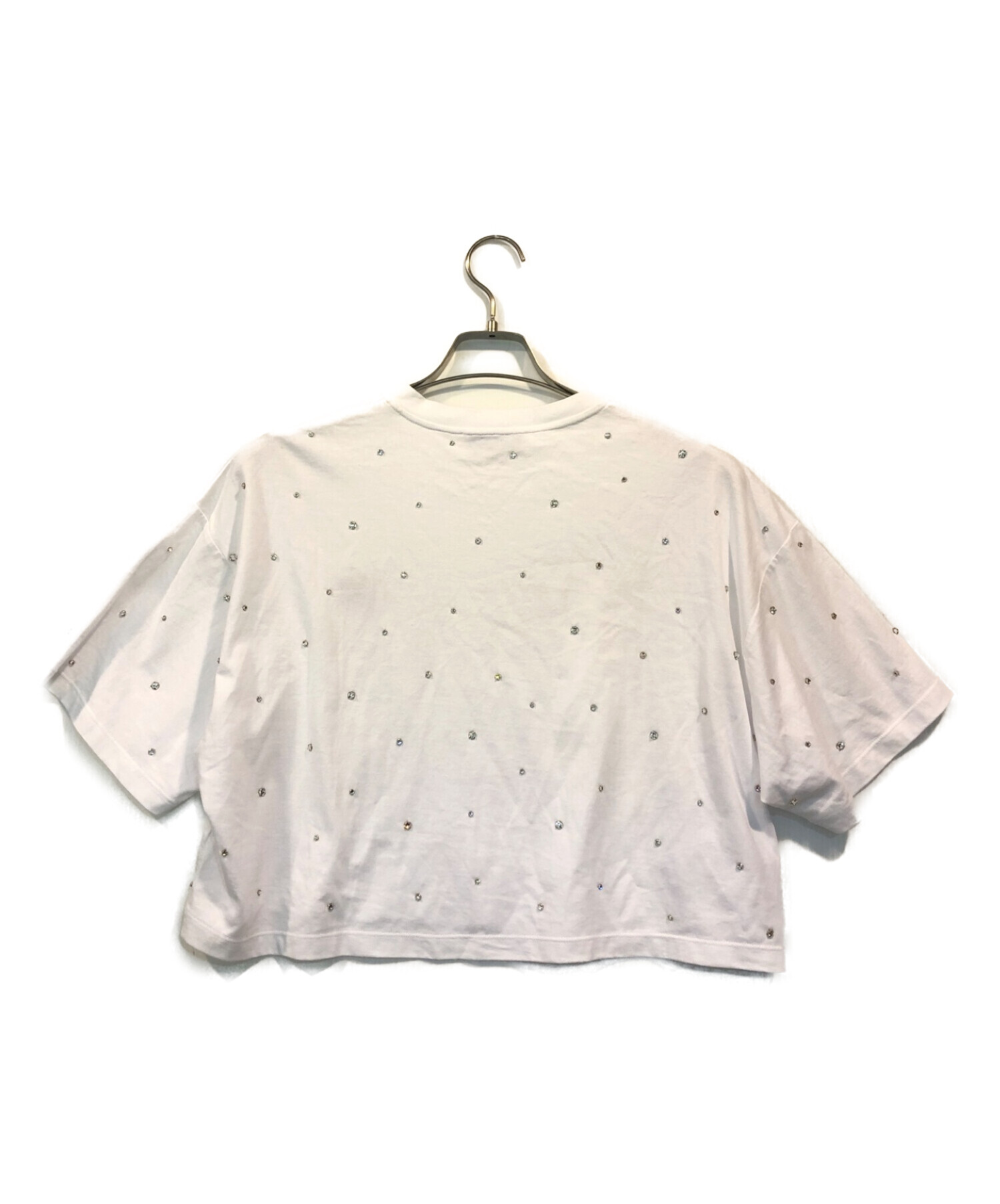 MIU MIU (ミュウミュウ) SHORT-SLEEVED ROUND NECK T-SHIRTS ホワイト サイズ:S