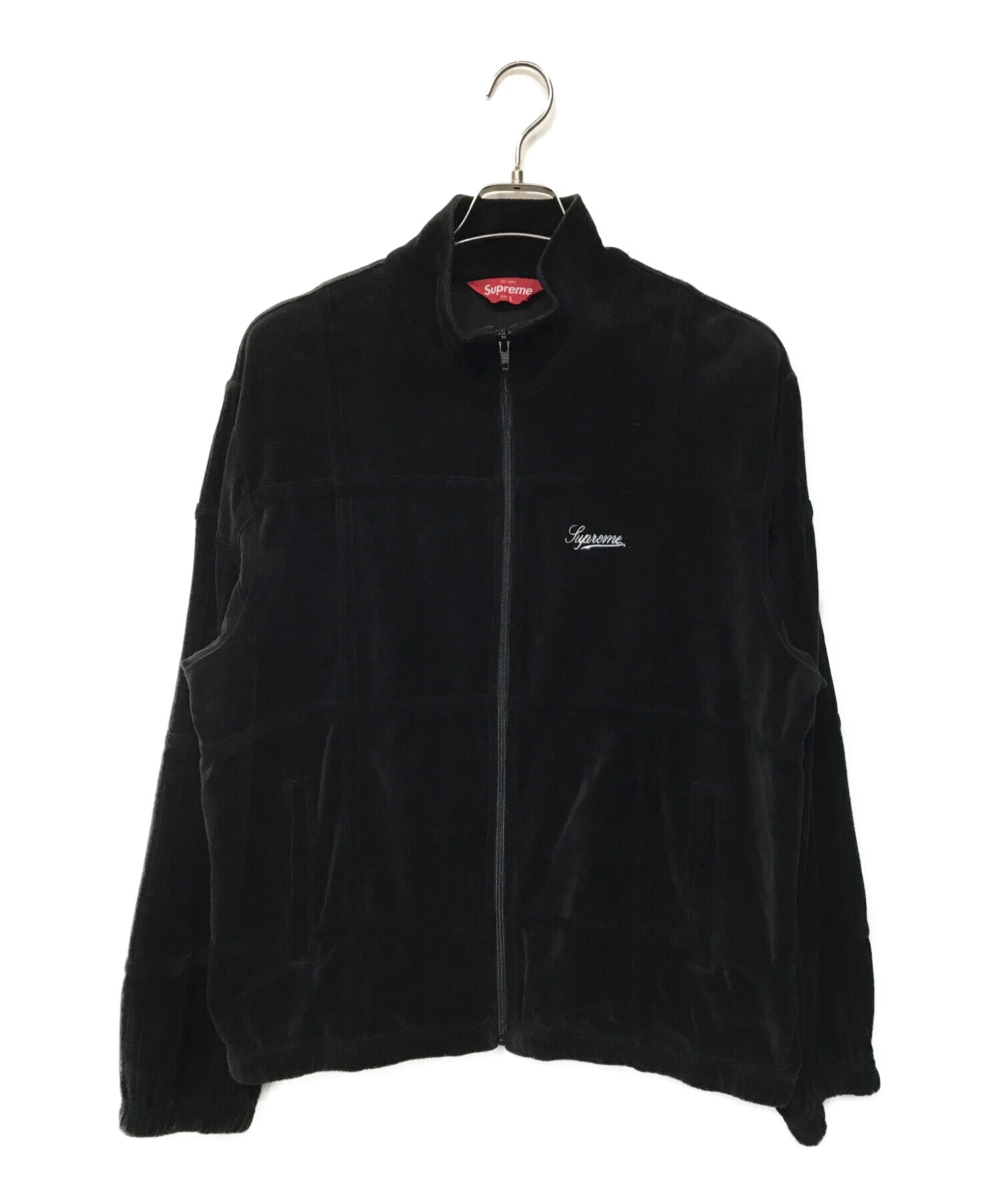 Supreme (シュプリーム) Grid Taping Velour Jacket ブラック サイズ:L