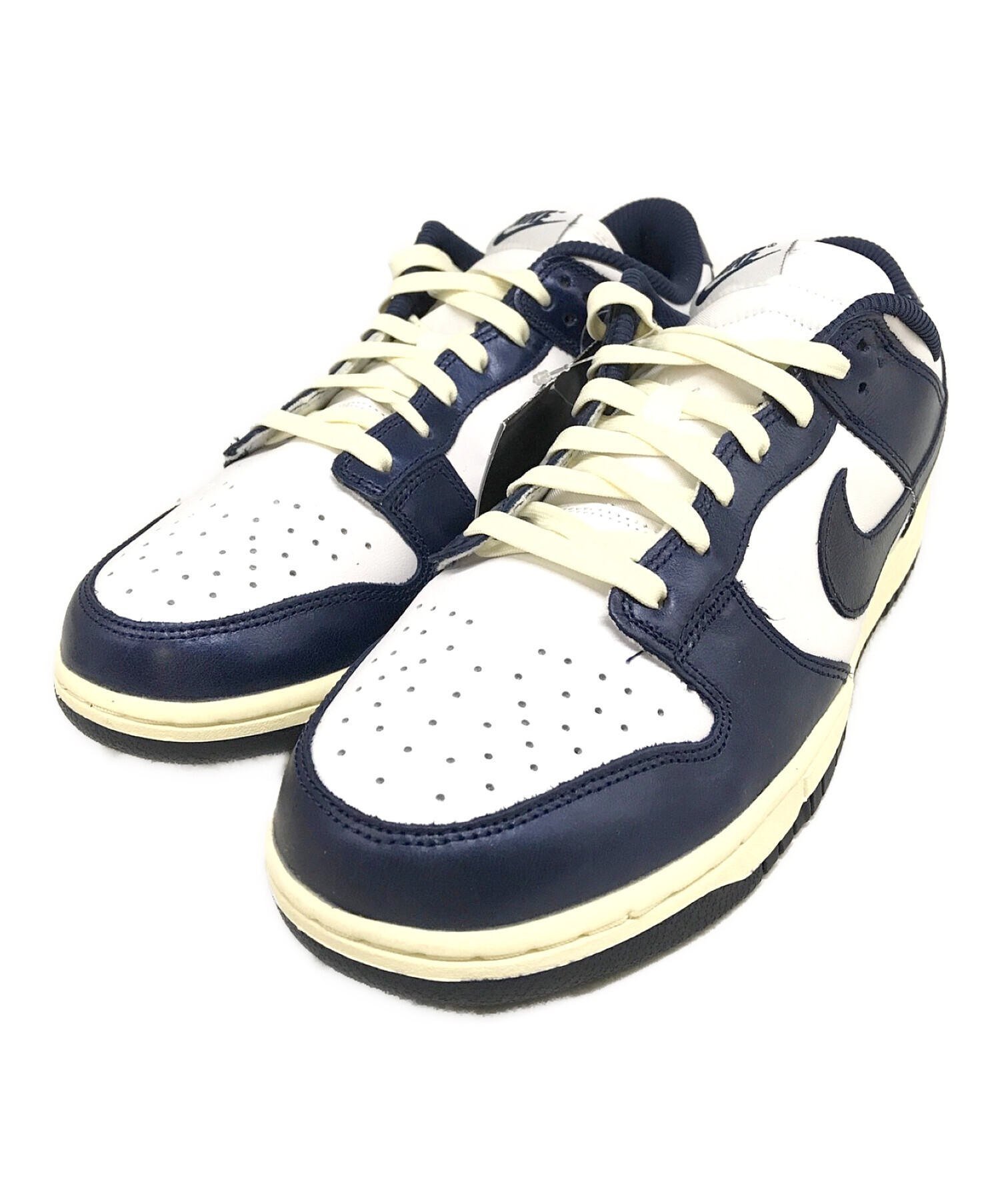 NIKE (ナイキ) W DUNK LOW PRM / ダンクロー ホワイト×ネイビー サイズ:29