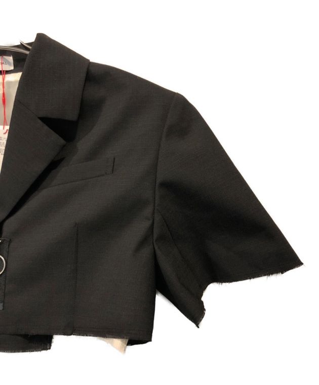 MAISON SPECIAL (メゾンスペシャル) ハーフスリーブクロップドジャケット ブラック サイズ:size Free
