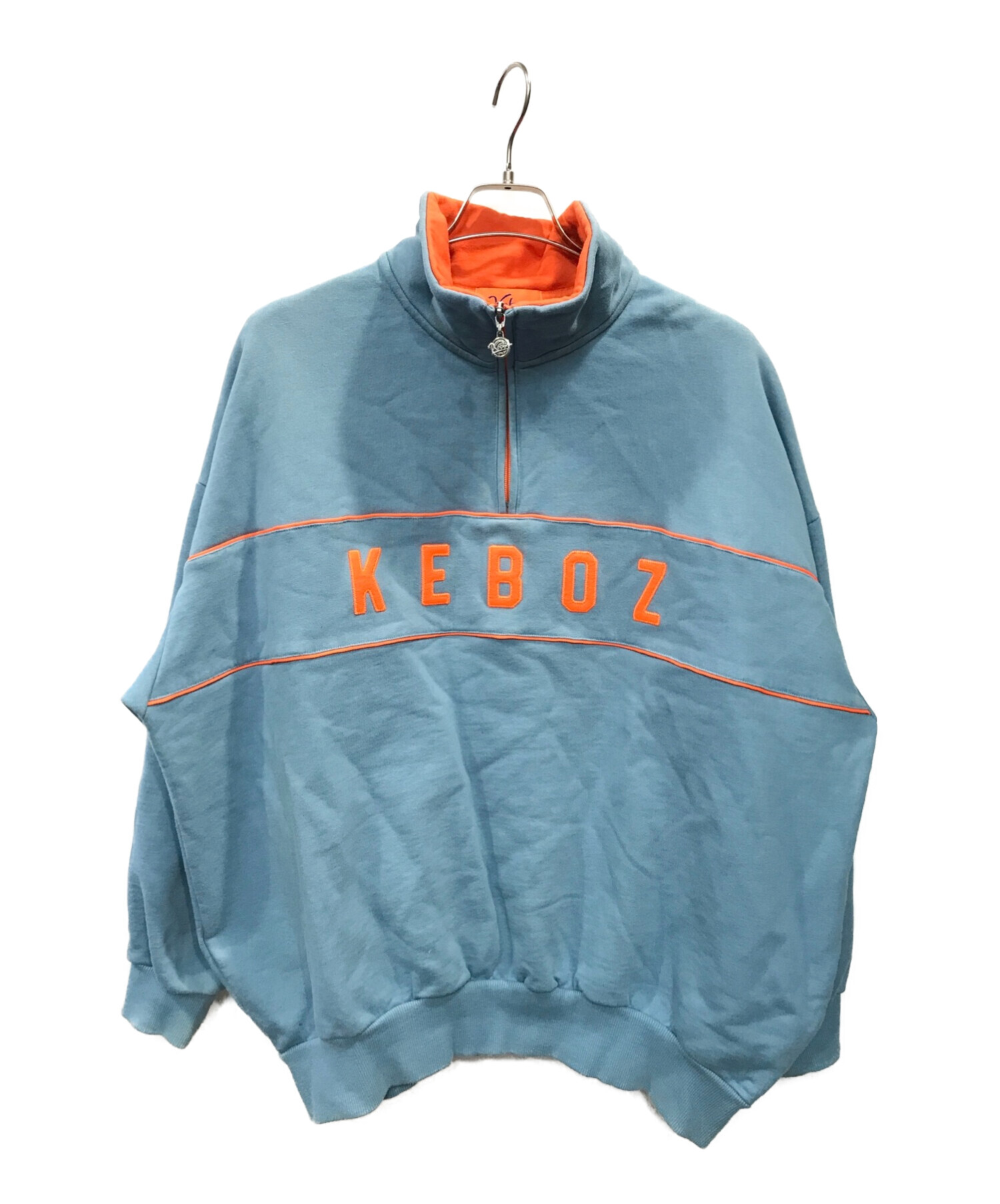 KEBOZ (ケボズ) ハーフジップスウェット ブルー×オレンジ サイズ:L