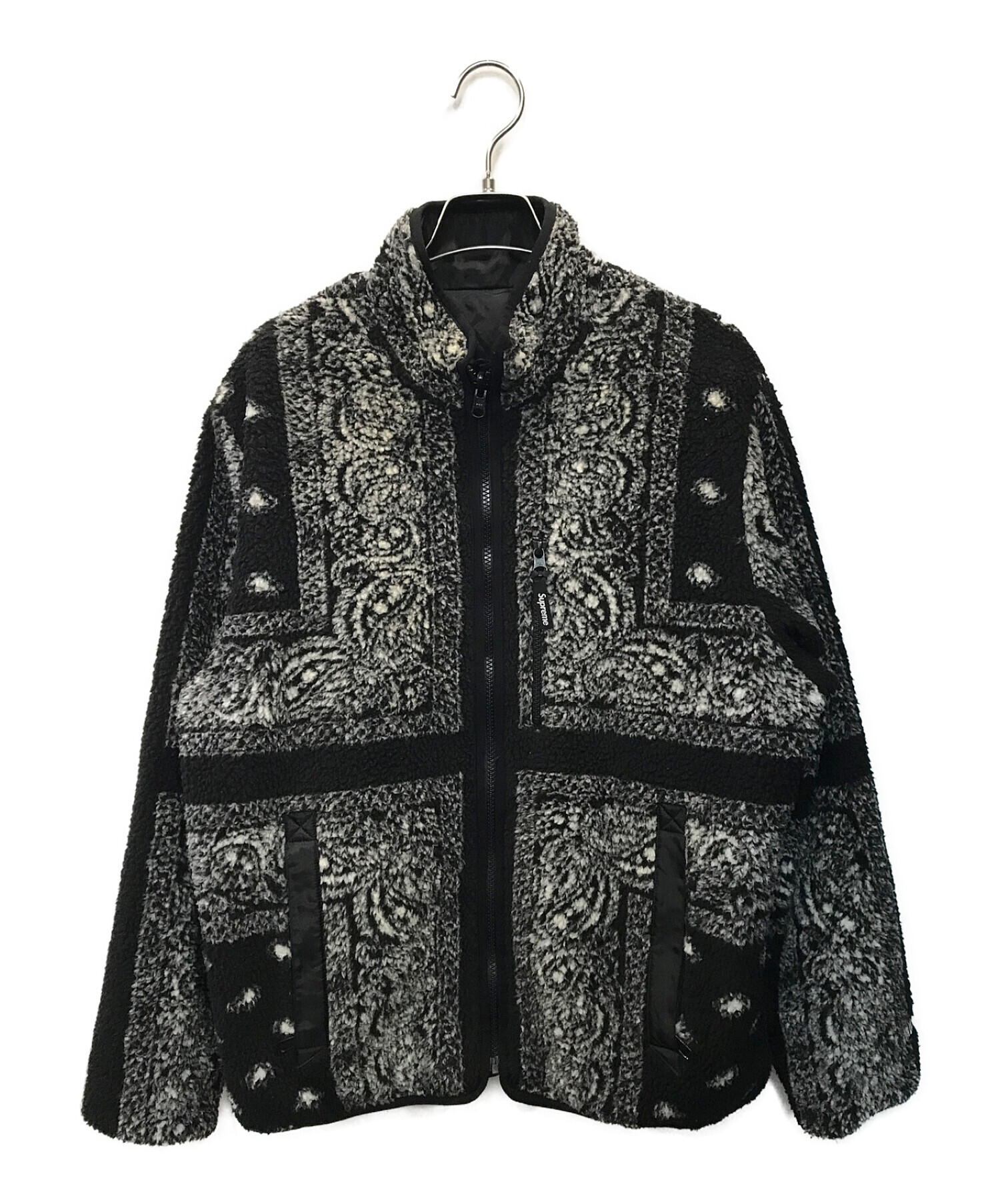 黒 M Reversible Bandana Fleece Jacket