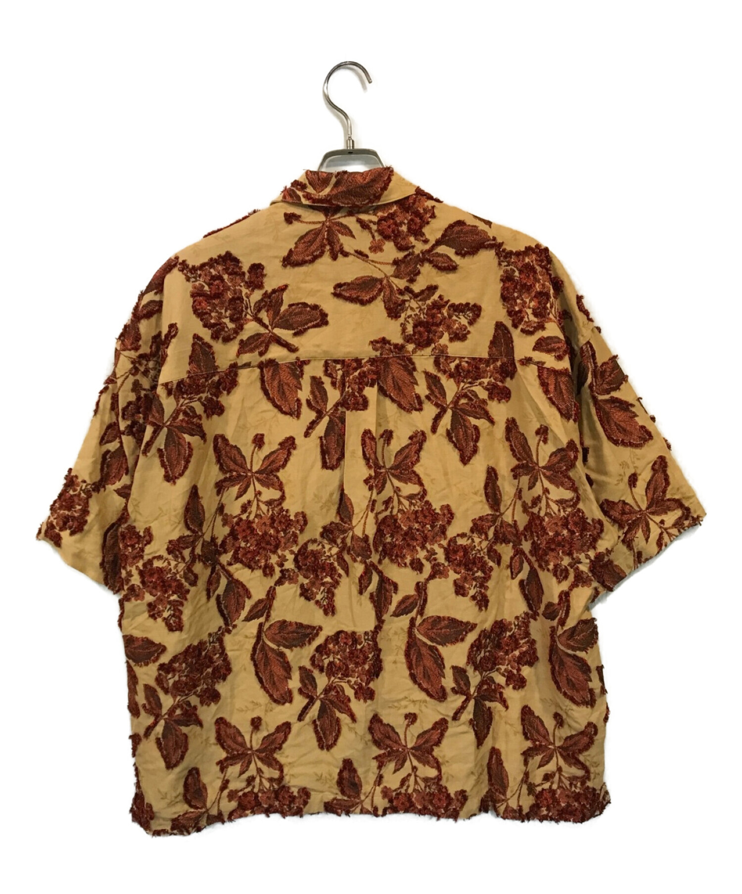 MAISON SPECIAL (メゾンスペシャル) カットオフリーフジャガードプライムオーバーオープンカラーシャツ ベージュ サイズ:size00