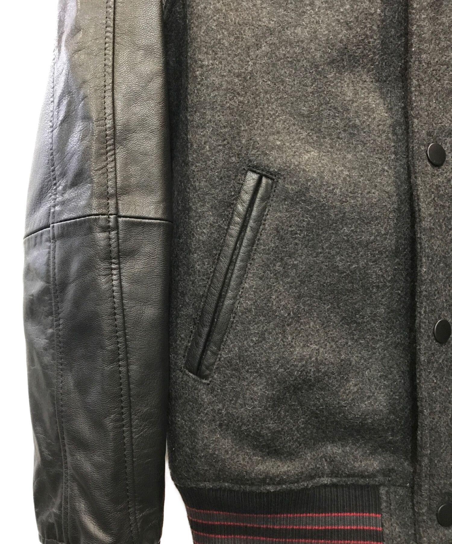 中古・古着通販】DIESEL (ディーゼル) レザースリーブウールブルゾン