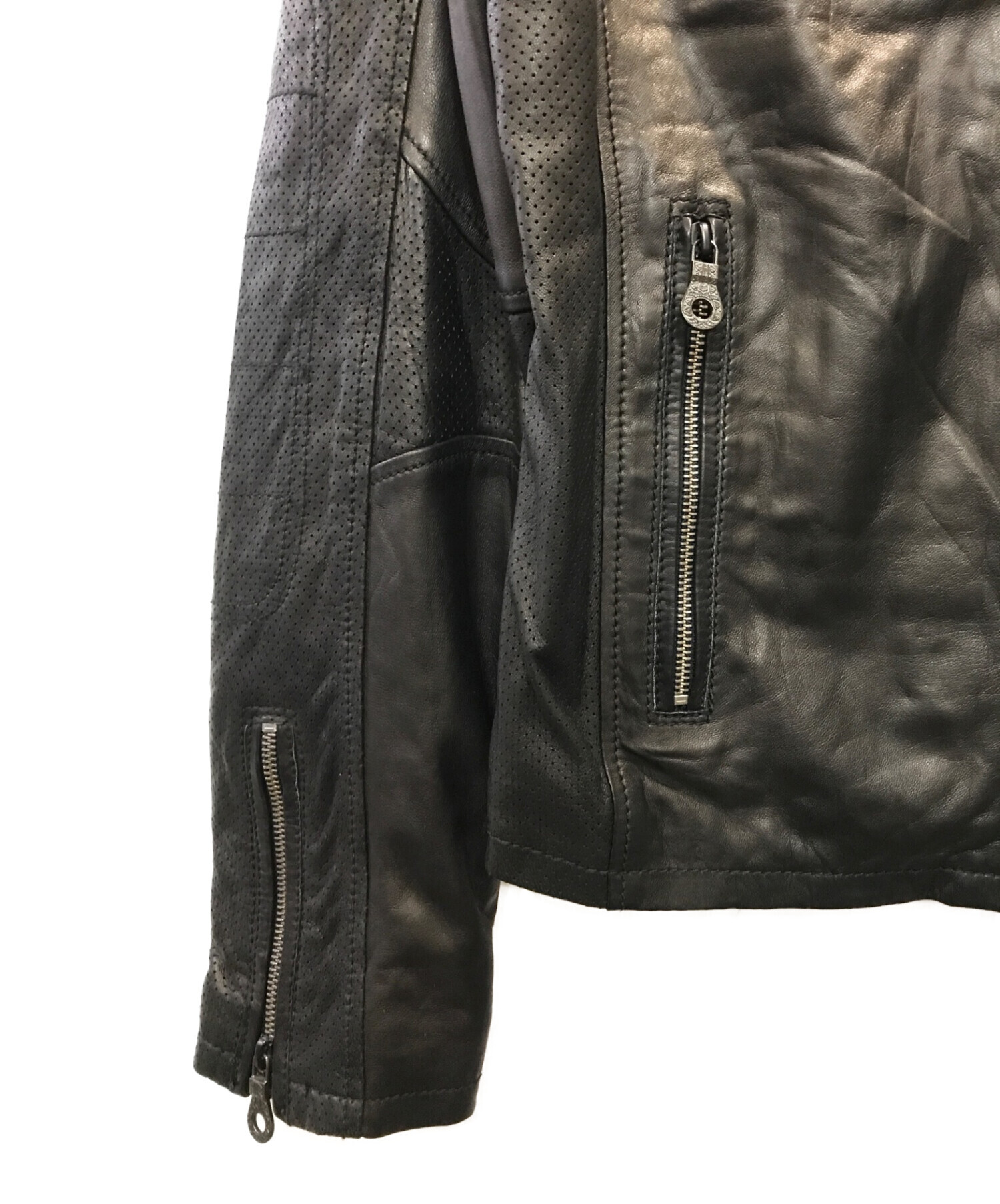 中古・古着通販】DIESEL (ディーゼル) レザーシングルライダース