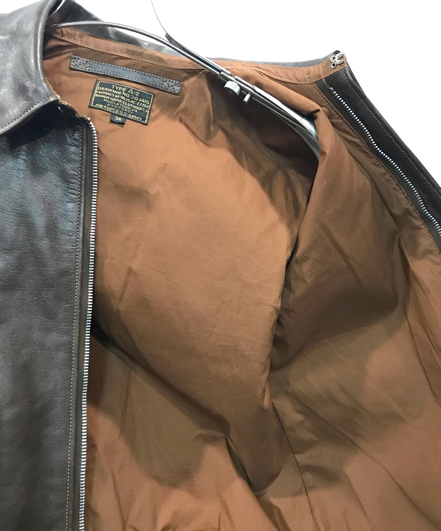 中古・古着通販】EASTMAN LEATHER CLOTHING (イーストマン レザー クロージング) A-2レザージャケット ブラウン  サイズ:36｜ブランド・古着通販 トレファク公式【TREFAC FASHION】スマホサイト