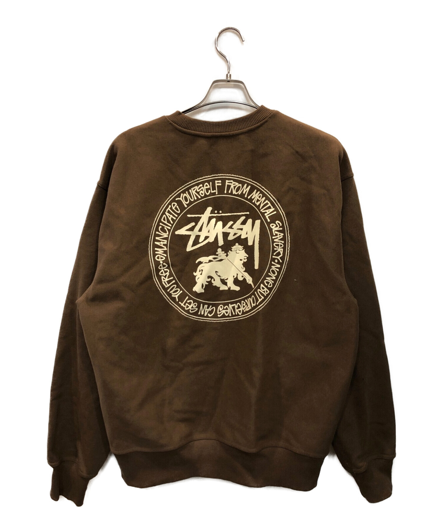 stussy (ステューシー) クルーネックスウェット ブラウン サイズ:L