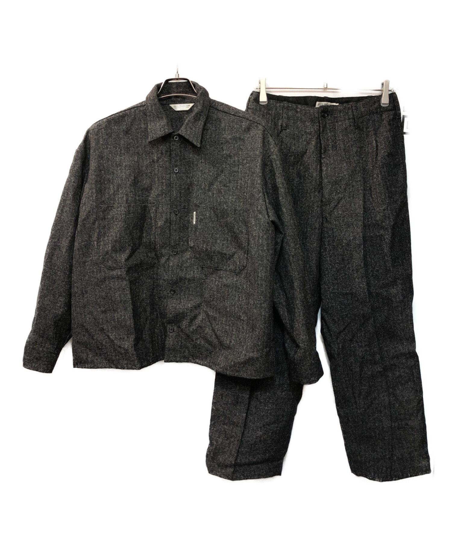 COOTIE (クーティー) Melange Wool Work Shirt Melange set up ブラック サイズ:S