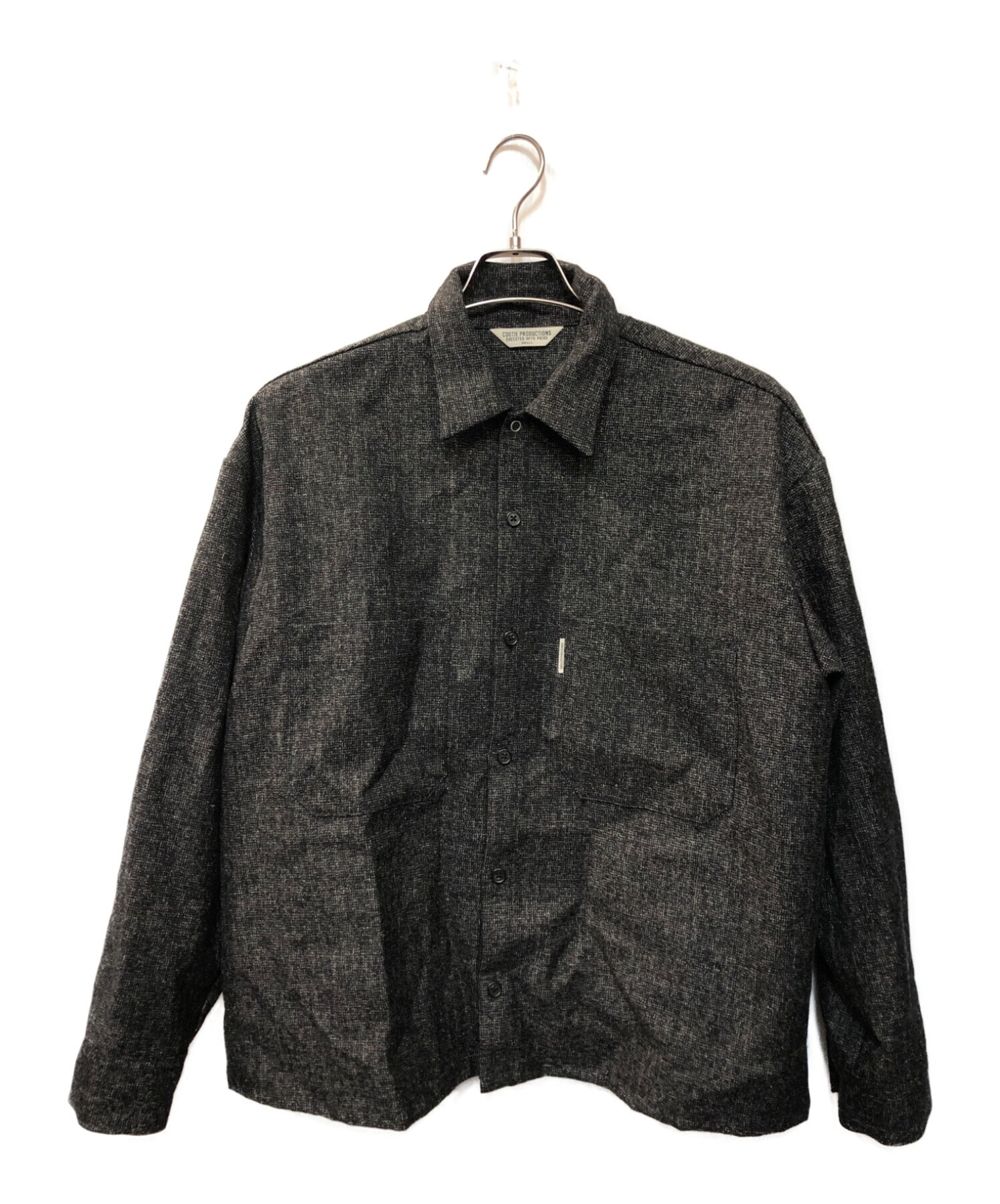 COOTIE (クーティー) Melange Wool Work Shirt Melange set up ブラック サイズ:S