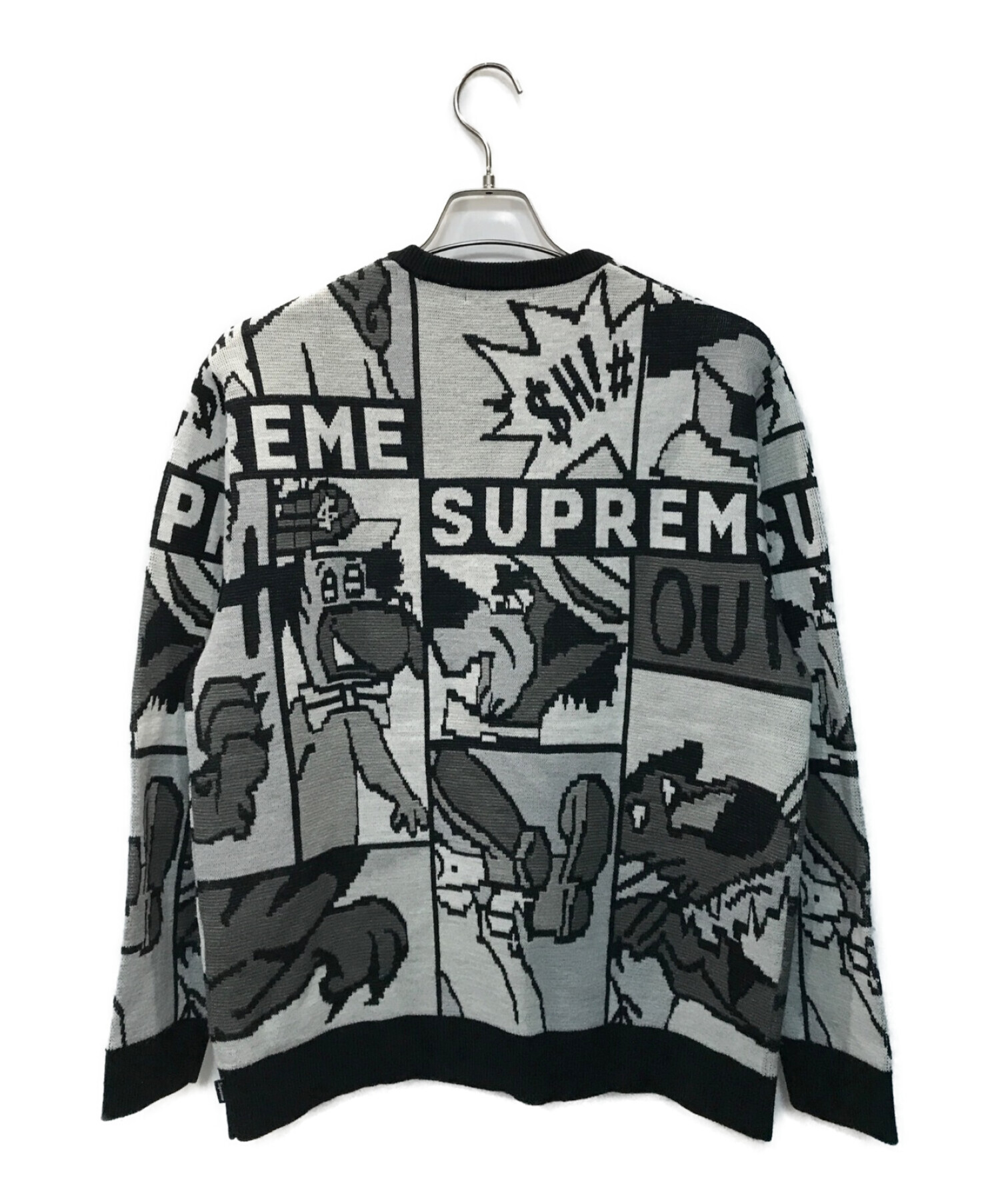 Supreme (シュプリーム) Cartoon sweater ブラック×グレー サイズ:M