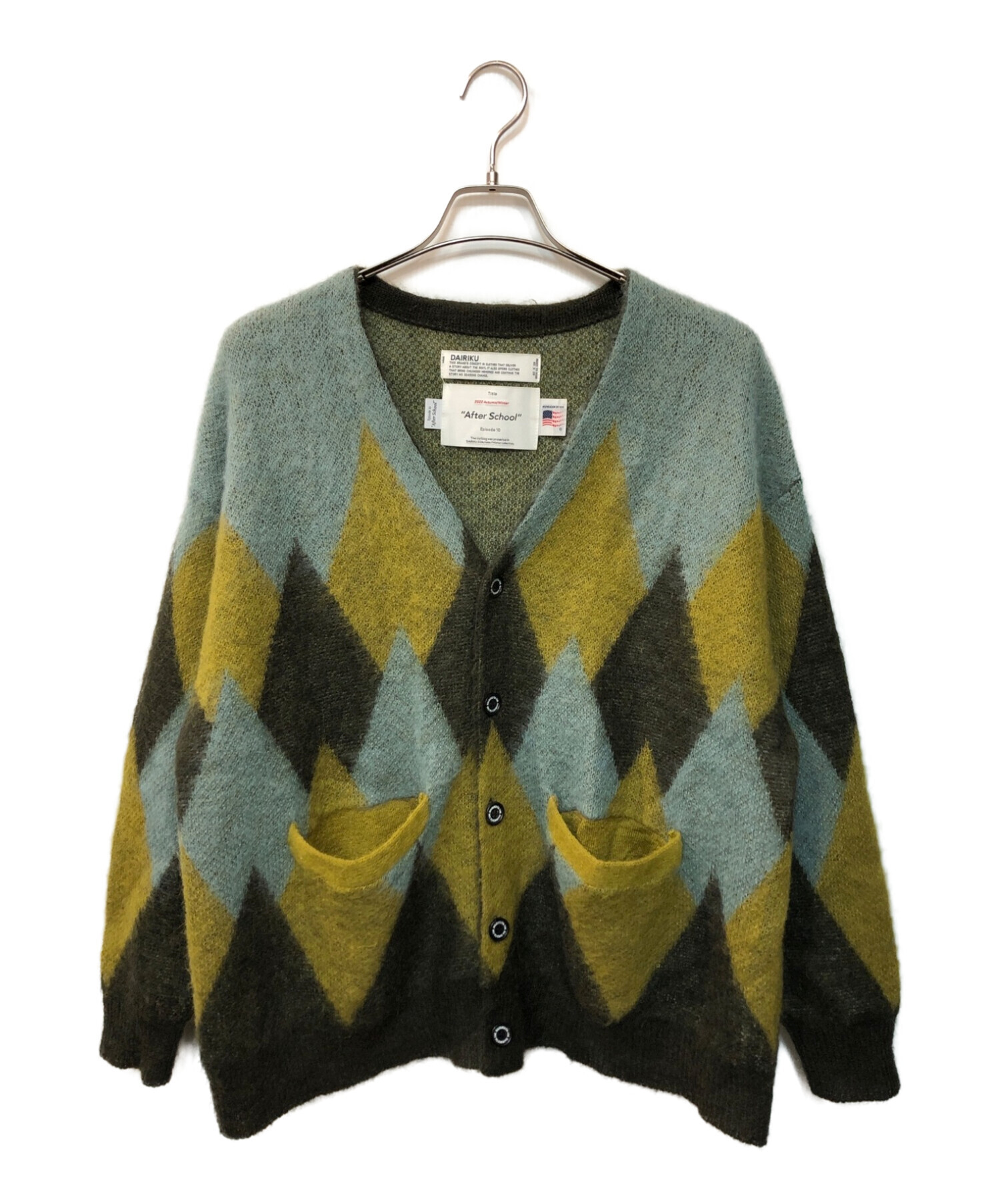 中古・古着通販】DAIRIKU (ダイリク) Argyle Mohair Knit Cardigan