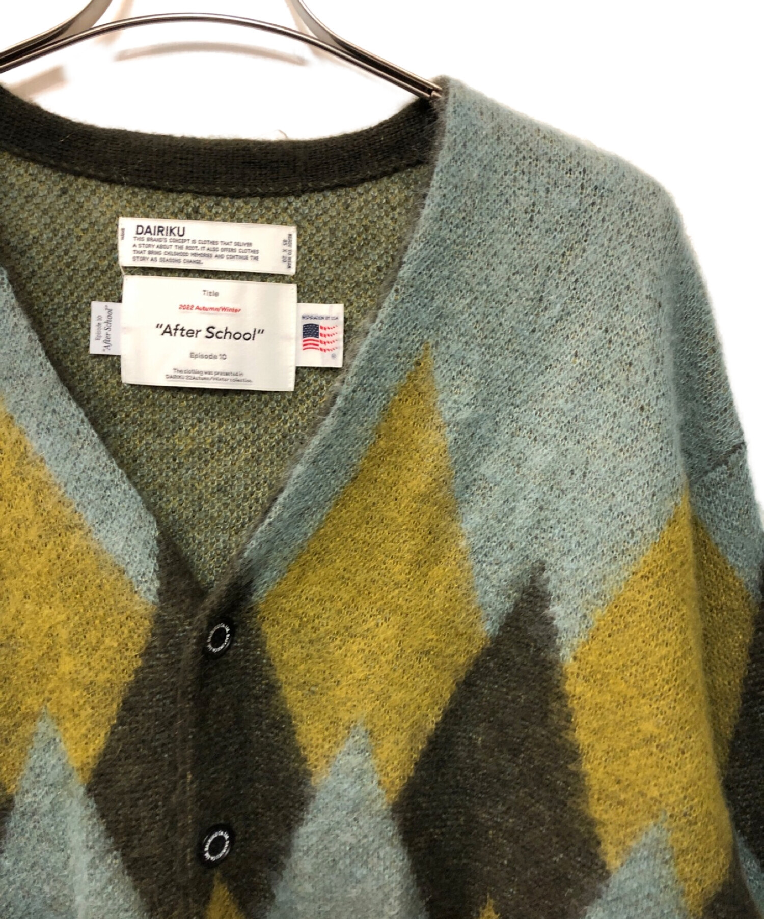 中古・古着通販】DAIRIKU (ダイリク) Argyle Mohair Knit Cardigan