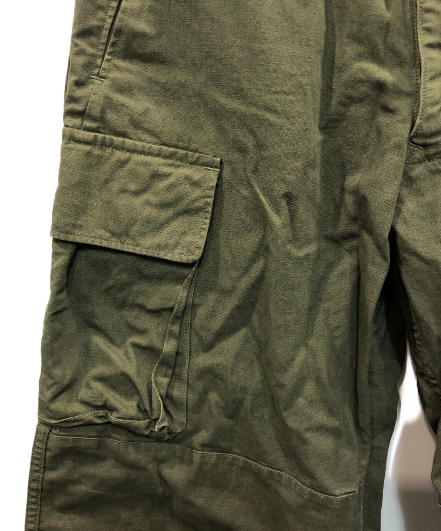 OUTIL (ウティ) pantalon blesle m47カーゴパンツ オリーブ サイズ:12