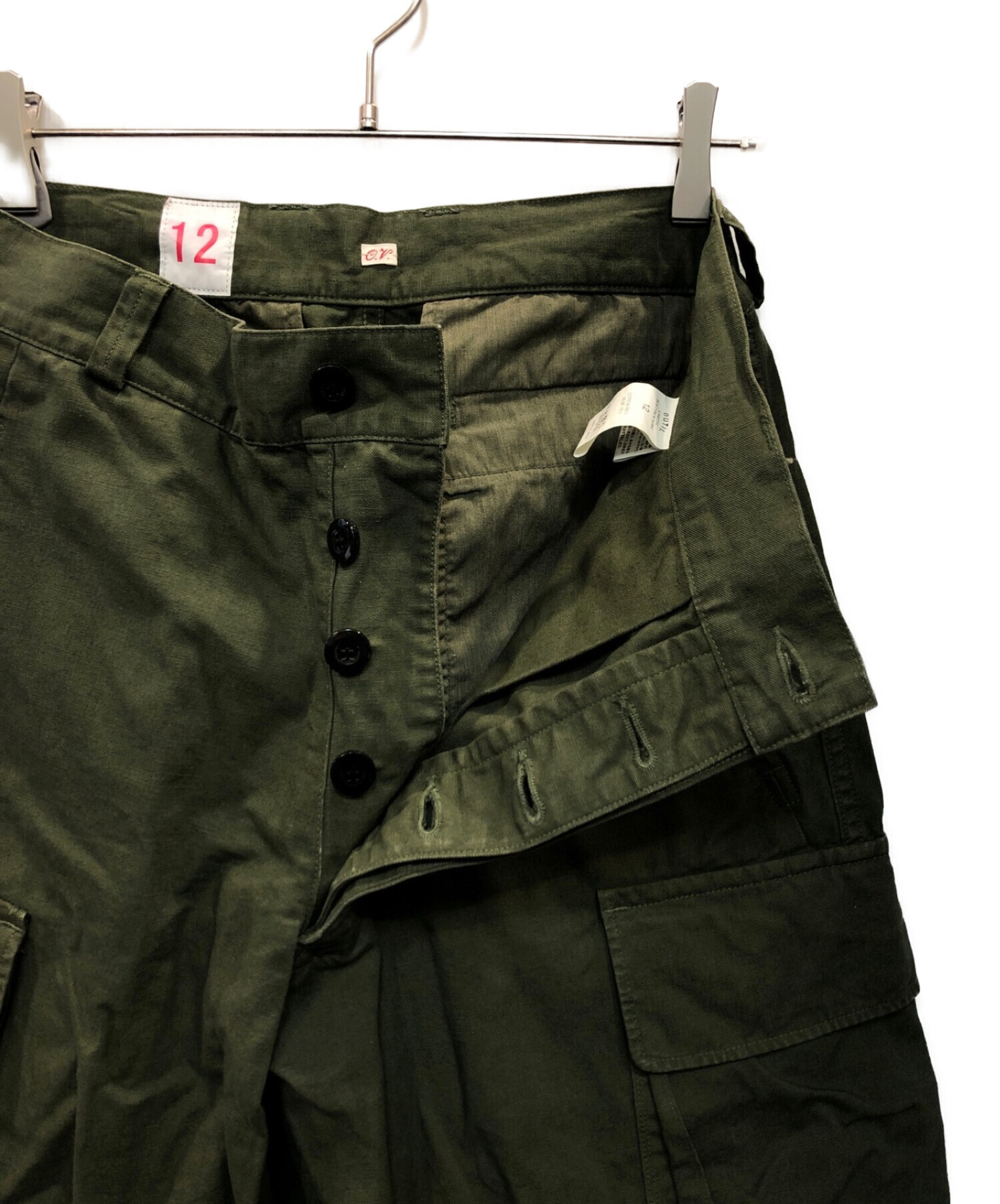 OUTIL (ウティ) pantalon blesle m47カーゴパンツ オリーブ サイズ:12