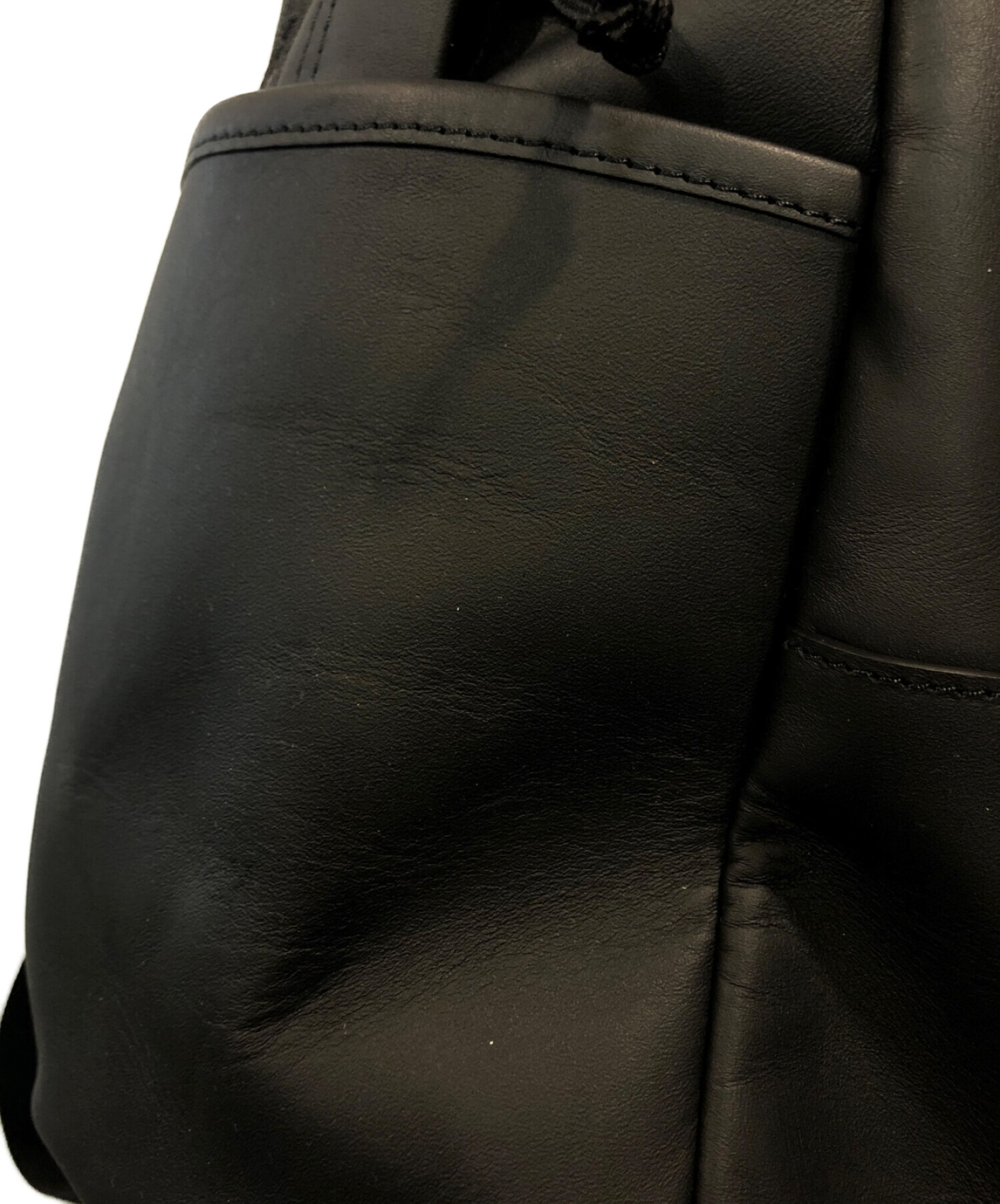 新品　23fw Supreme Leather Backpack Blackレザー
