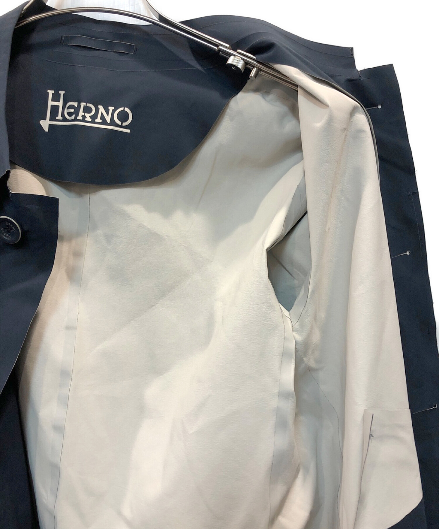 HERNO (ヘルノ) ストレッチステンカラーコート ネイビー サイズ:50