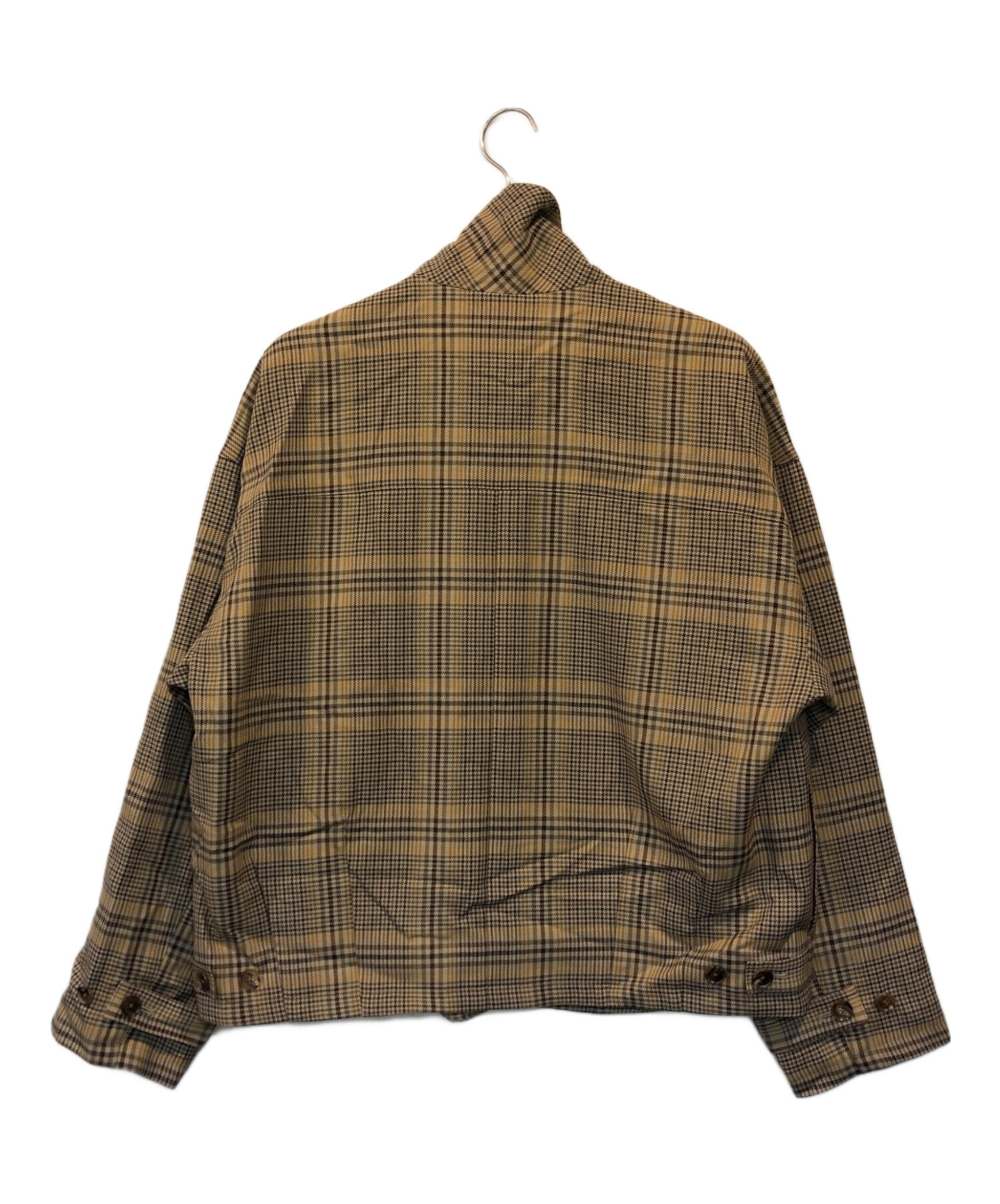 AURALEE (オーラリー) WOOL SERGE CHECK ZIP-UP BLOUSON ブラウン サイズ:SIZE 4