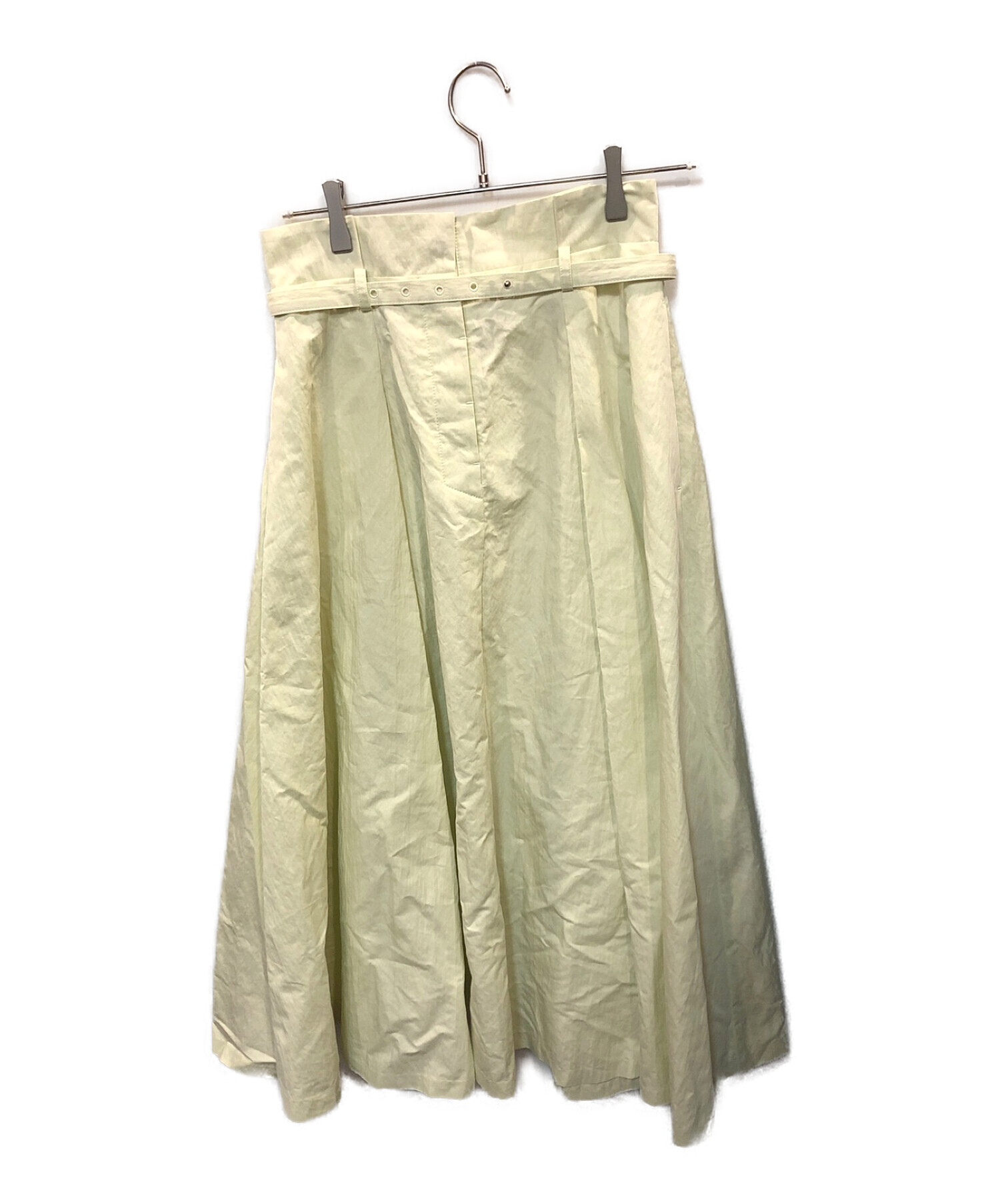 ebure (エブール) リンクルコットンタックフレアスカート グリーン サイズ:size36