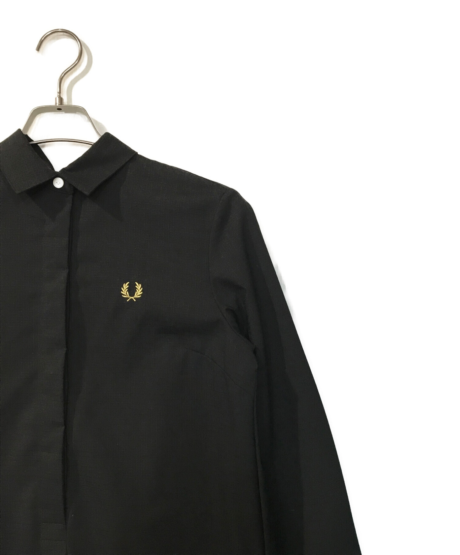 FRED PERRY (フレッドペリー) PLEATED BACK SHIRT DRESS ブラック サイズ:XS