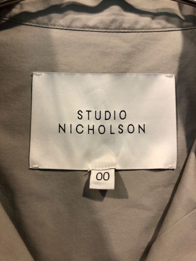 STUDIO NICHOLSON (スタジオニコルソン) 22ssバンドカラーシャツ グリーン サイズ:00