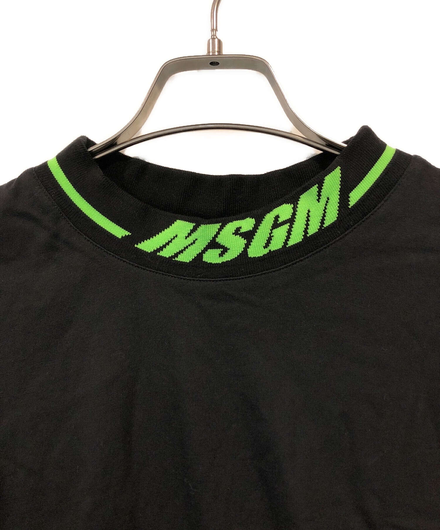 MSGM (エムエスジーエム) branded neckline t-shirt ブラック サイズ:L