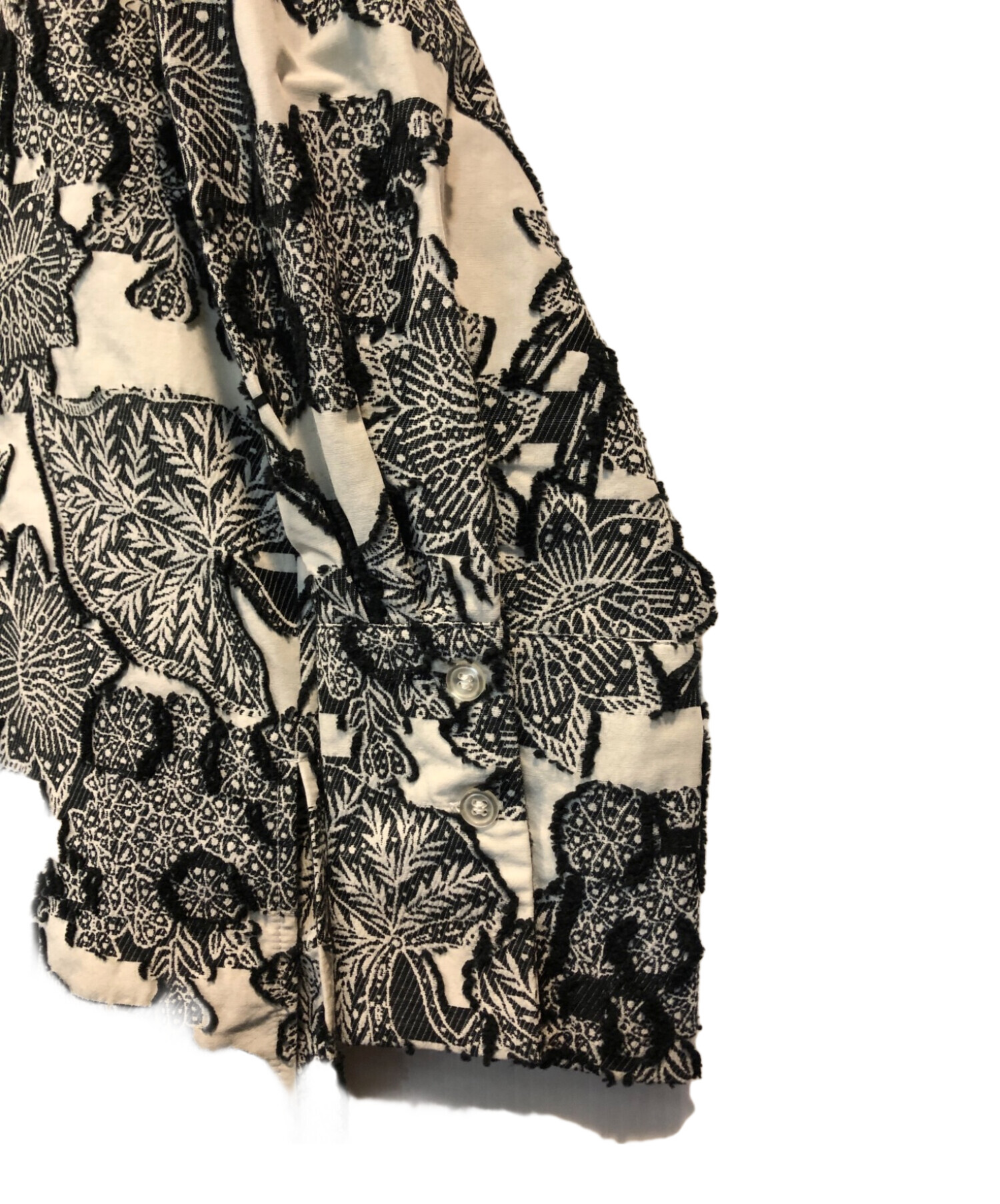 Ameri (アメリ) UND BOTANICAL JACQUARD BLOUSE ホワイト×ブラック サイズ:F