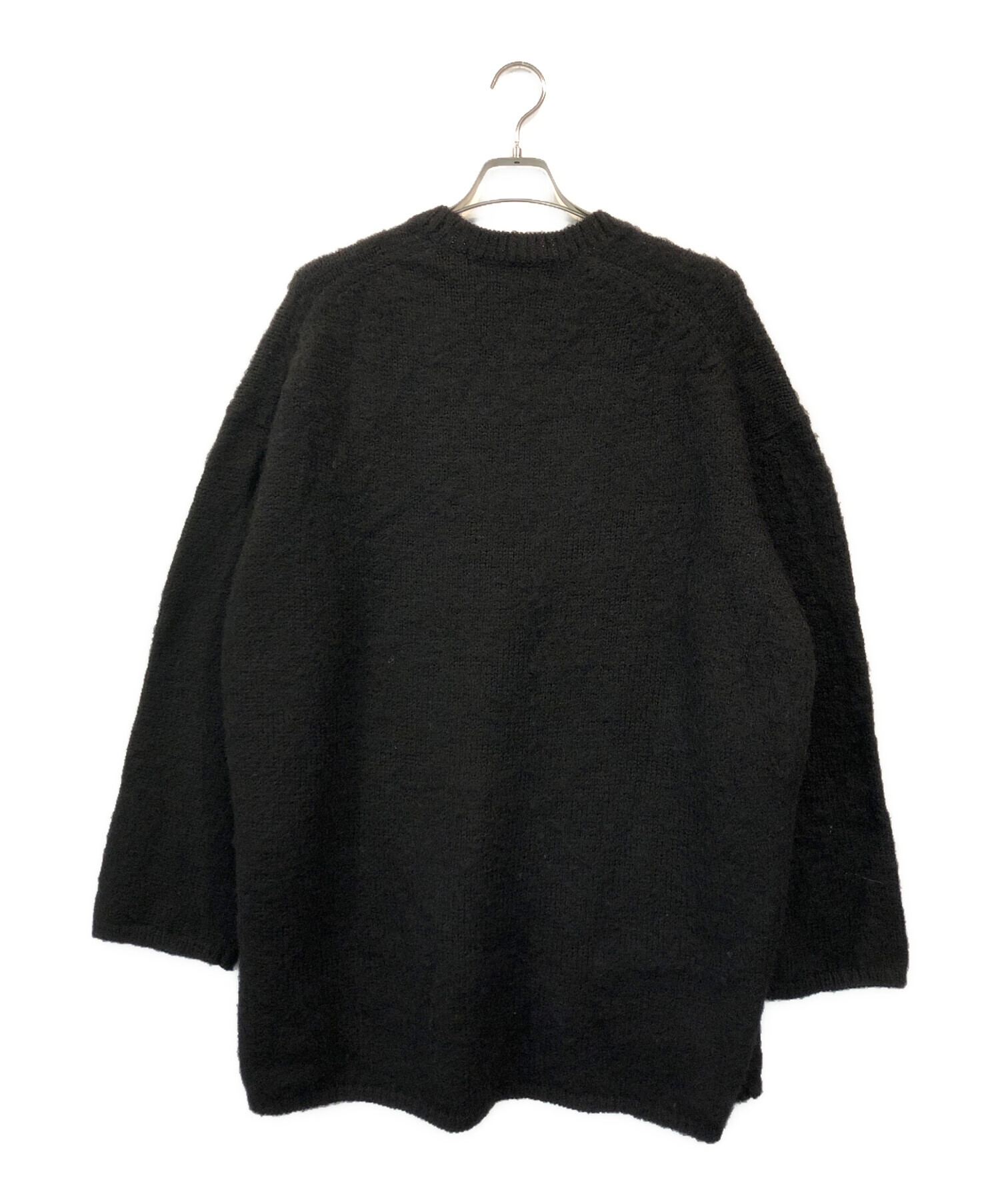 COMME des GARCONS HOMME PLUS (コムデギャルソンオムプリュス) 22AW ロゴインタージャニットクルーネックニットセーター  ブラック サイズ:L