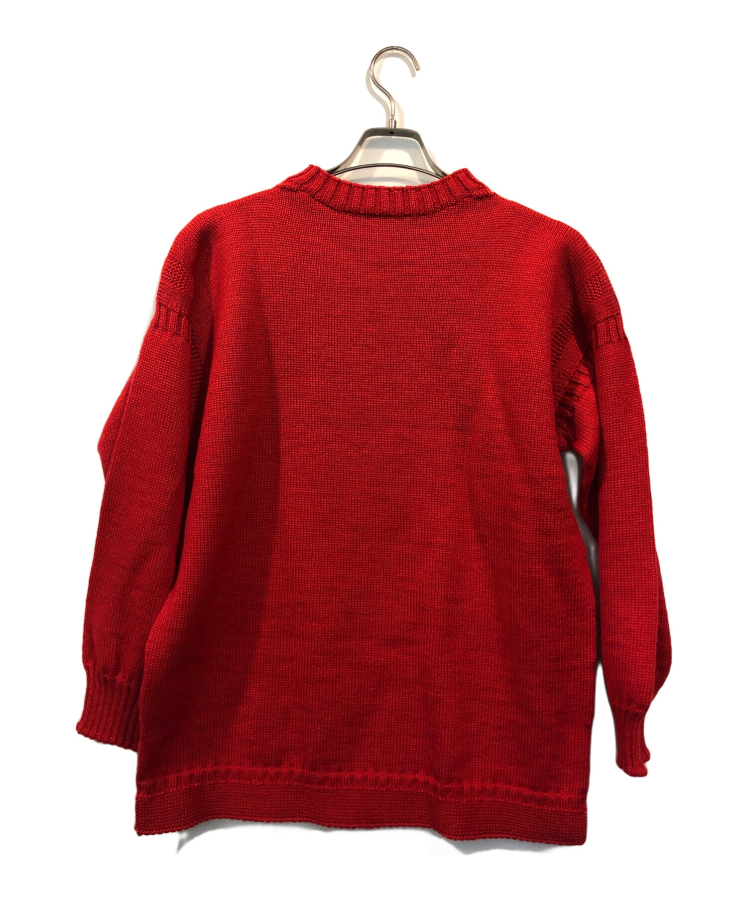 中古・古着通販】GUERNSEY WOOLLENS (ガンジーウーレンズ) ガンジーニット レッド サイズ:38｜ブランド・古着通販  トレファク公式【TREFAC FASHION】スマホサイト