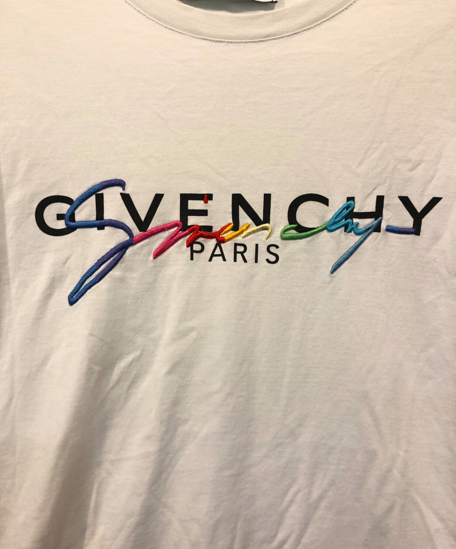 中古・古着通販】GIVENCHY (ジバンシィ) レインボーシグネチャーロゴTシャツ ホワイト サイズ:L｜ブランド・古着通販  トレファク公式【TREFAC FASHION】スマホサイト