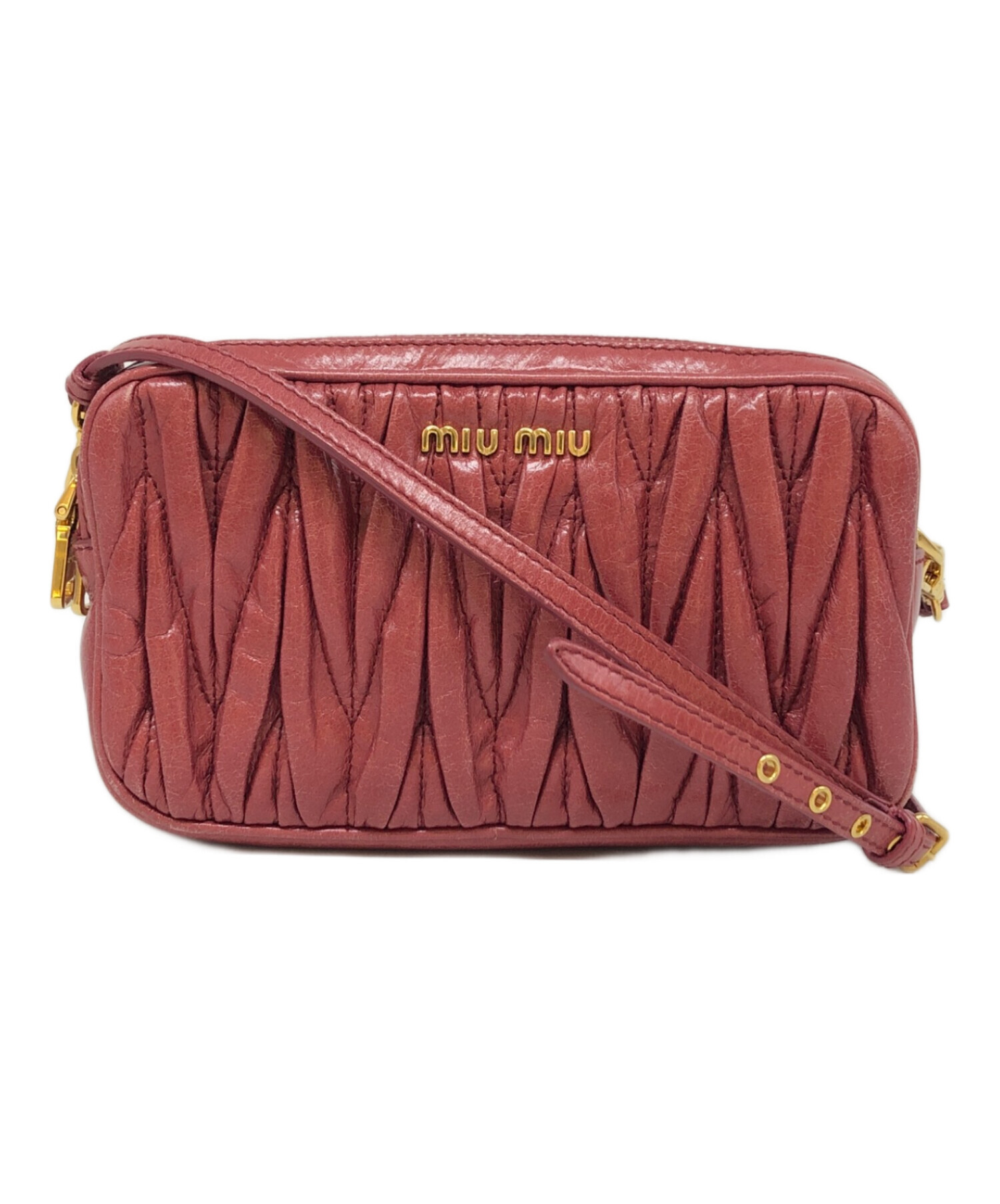 中古・古着通販】MIU MIU (ミュウミュウ) マテラッセミニショルダーバッグ レッド｜ブランド・古着通販 トレファク公式【TREFAC  FASHION】スマホサイト