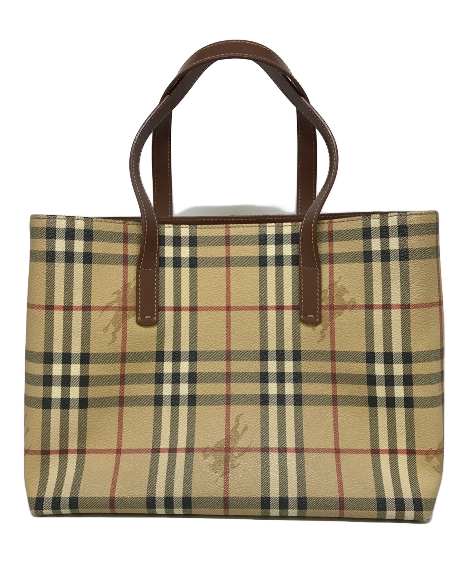 BURBERRY LONDON (バーバリーロンドン) PVCシャドーホースノバチェックハンドバッグ ブラウン