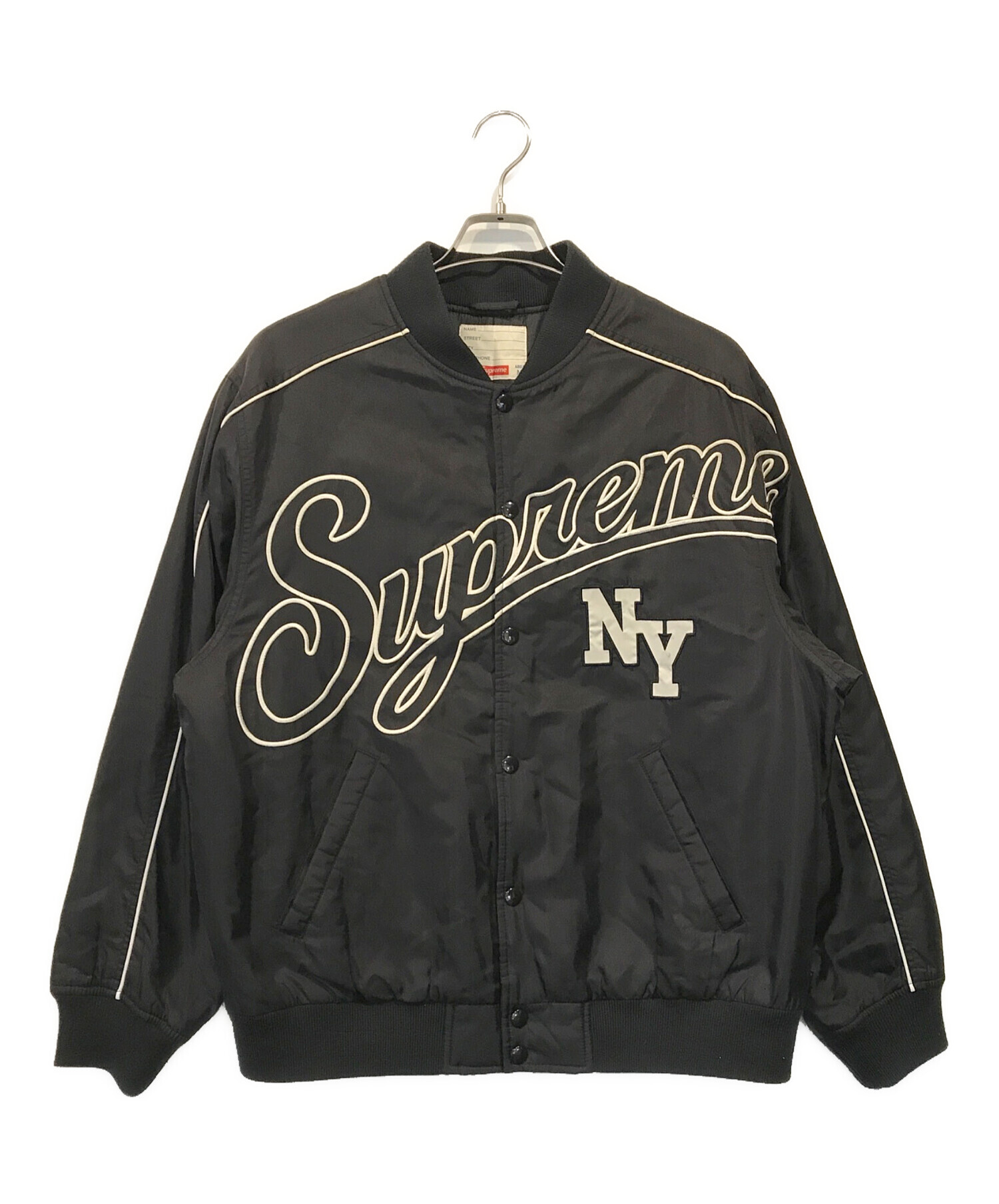 SUPREME (シュプリーム) Contrast Script Varsity Jacket ブラック サイズ:M