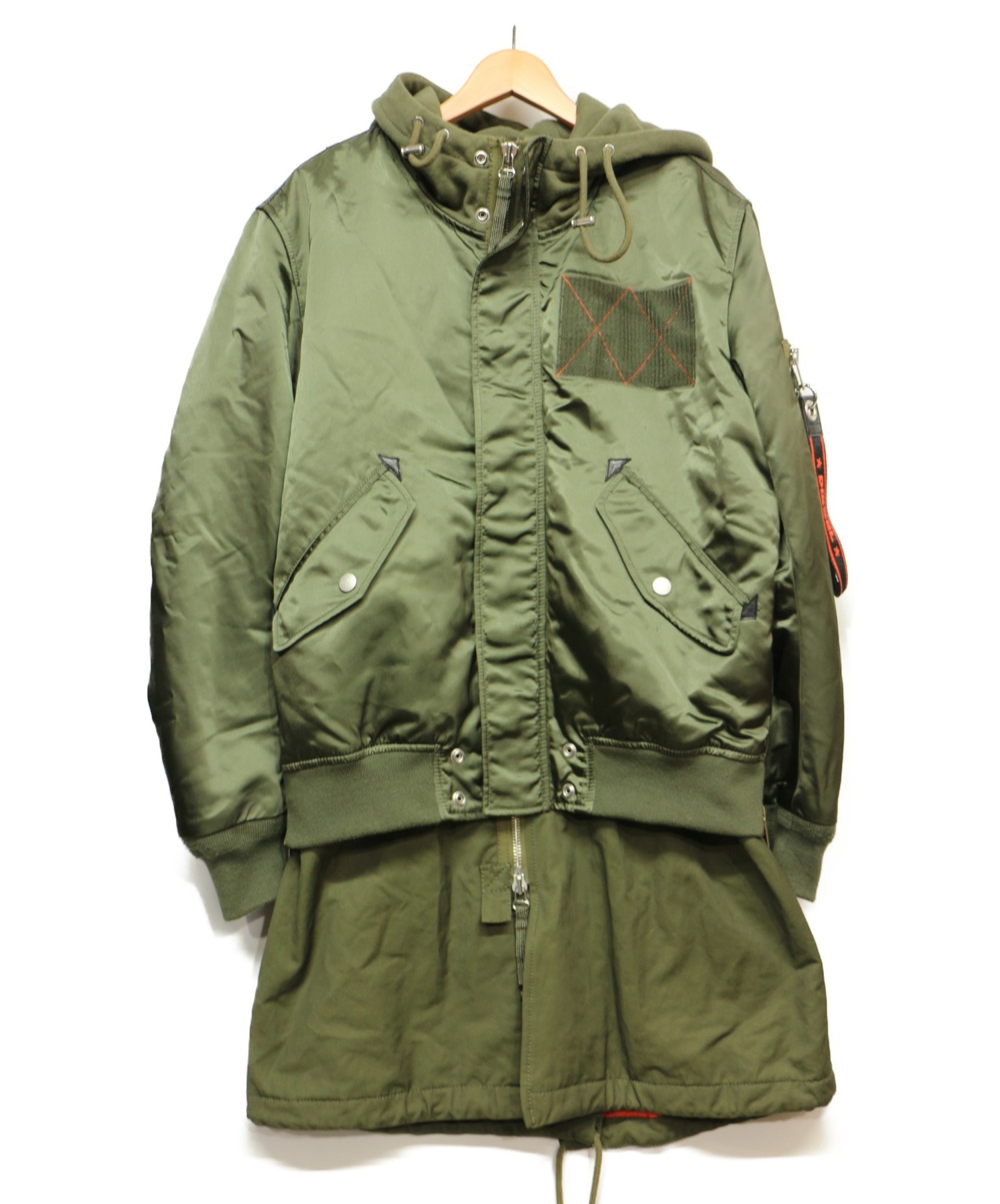 DIESEL (ディーゼル) ロングMA-1ジャケット グリーン サイズ:L