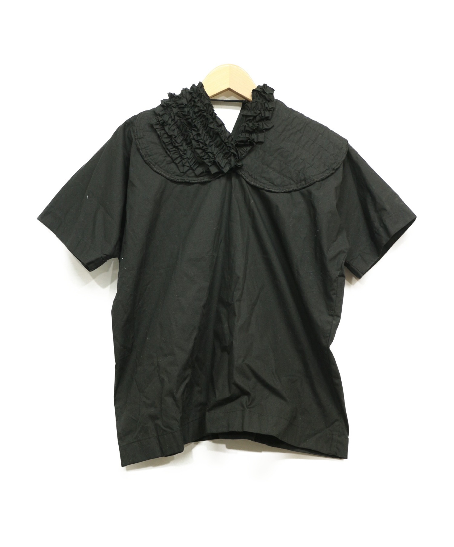 tricot COMME des GARCONS フリルシャツ ブラウス M 黒-