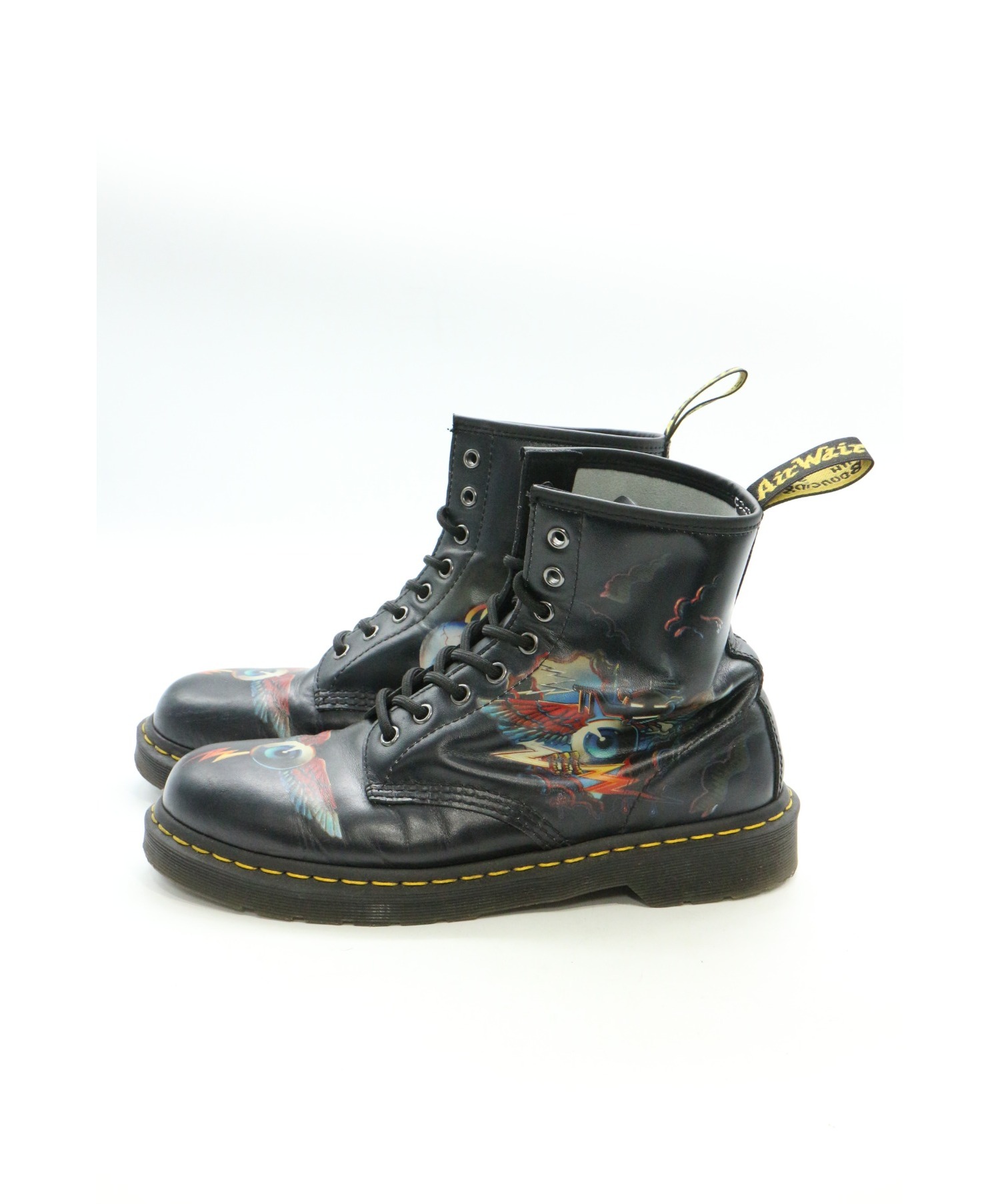 Dr.Martens (ドクターマーチン) 8ホールブーツ ブラック サイズ:43 ×RICK GRIFFIN(リックグリフィン)