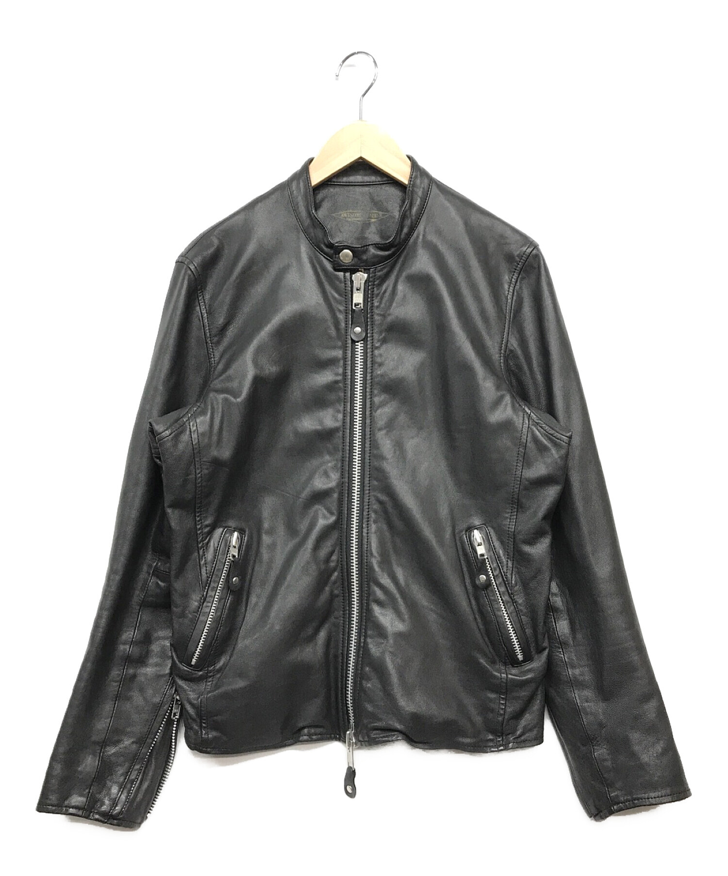 awesome leather (オーサムレザー) シングルライダースジャケット ブラック サイズ:2