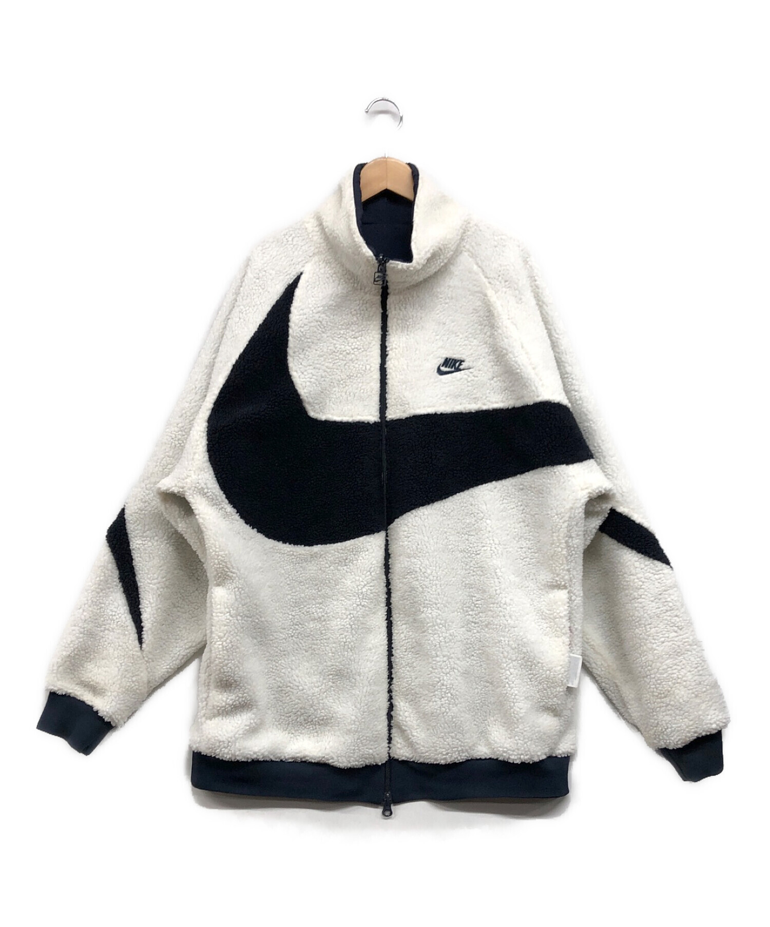 NIKE (ナイキ) BIG SWOOSH BOA JACKET ホワイト×ネイビー サイズ:2XL