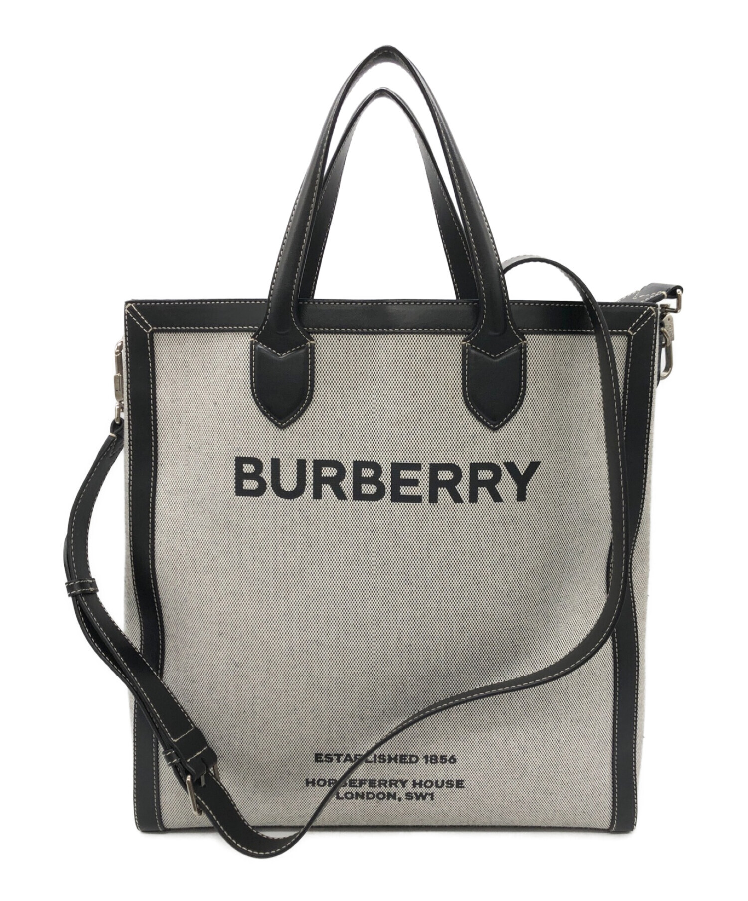 中古・古着通販】BURBERRY (バーバリー) 2WAYレザーコンビトートバッグ